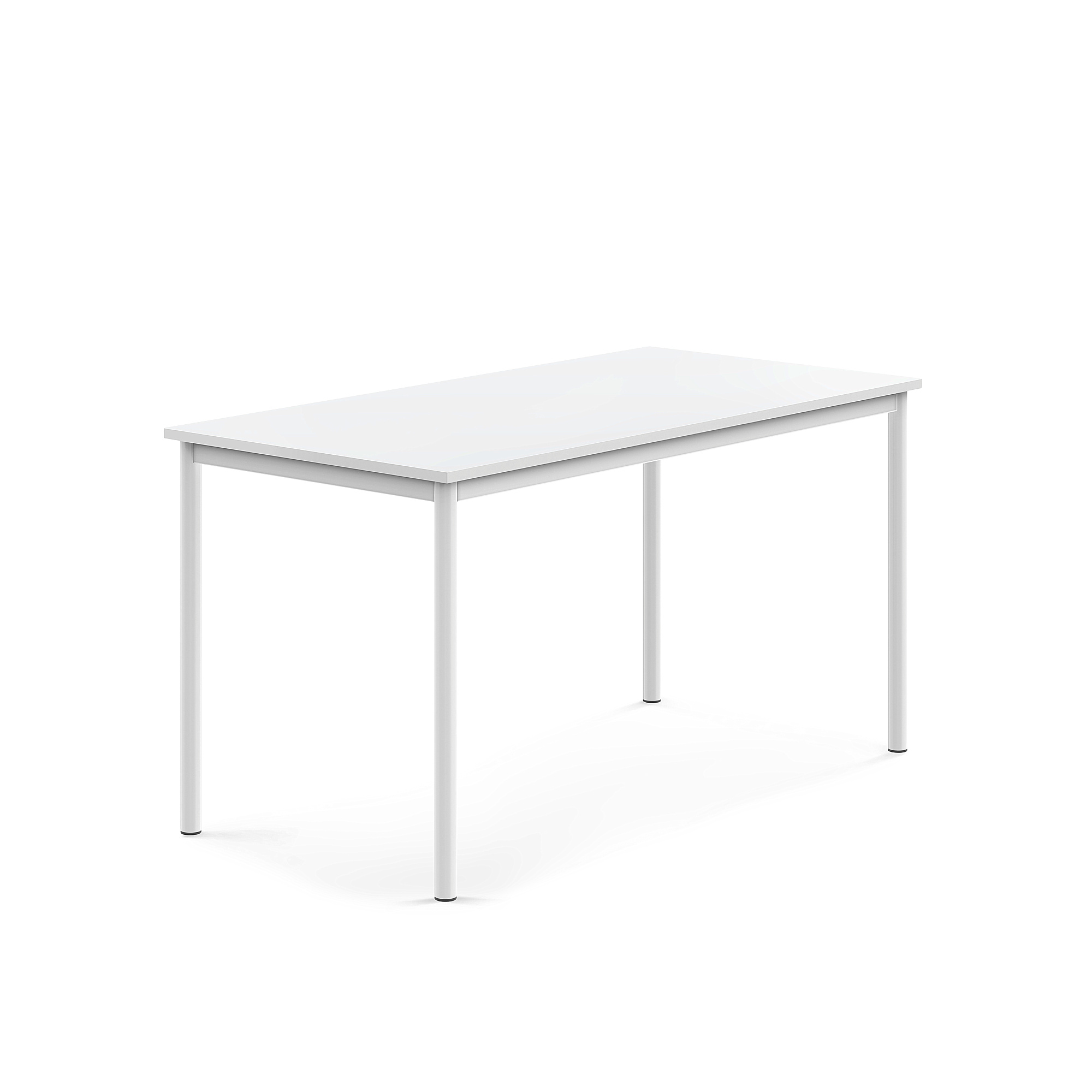 Stůl BORÅS, 1400x700x720 mm, bílé nohy, HPL deska, bílá