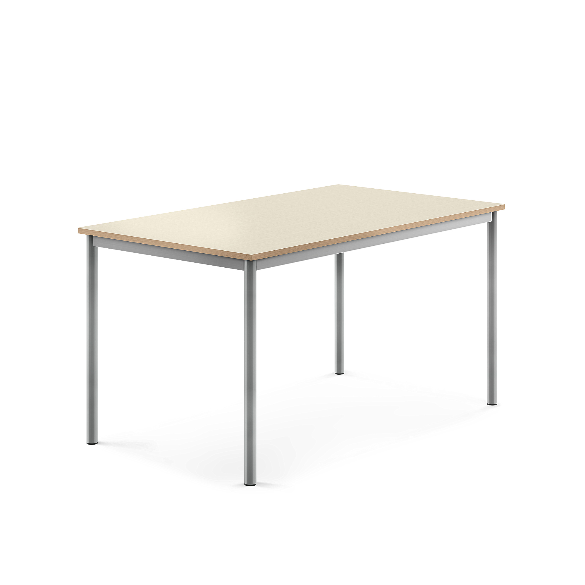 Stůl BORÅS, 1400x800x720 mm, stříbrné nohy, HPL deska, bříza