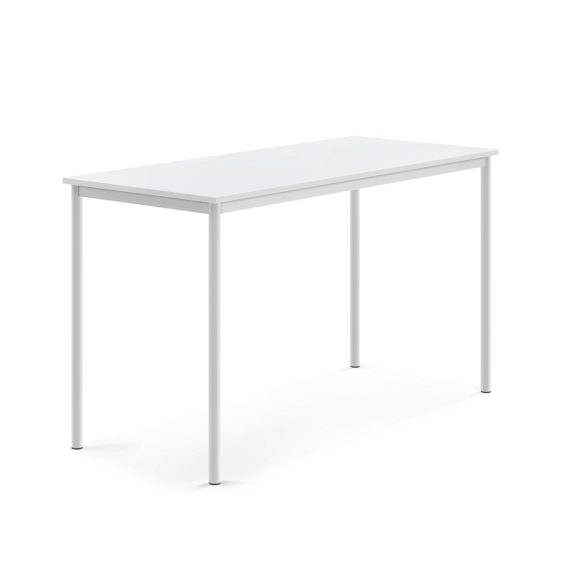 Stůl BORÅS, 1600x700x900 mm, bílé nohy, HPL deska, bílá