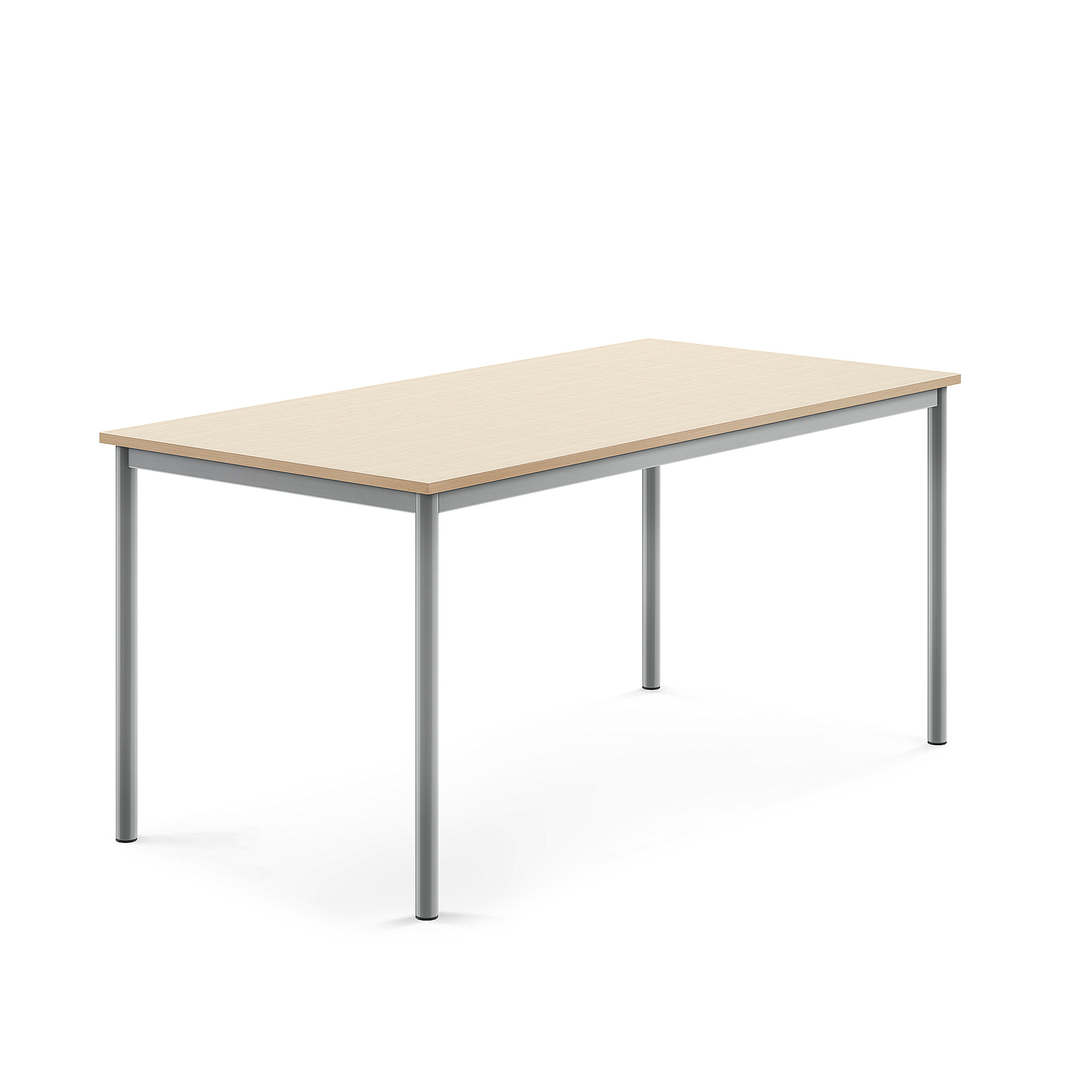 Stůl BORÅS, 1600x800x720 mm, stříbrné nohy, HPL deska, bříza