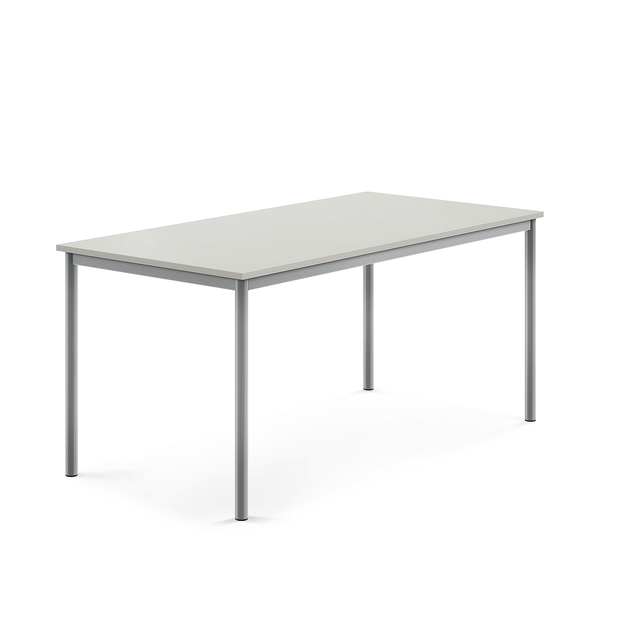 Stůl BORÅS, 1600x800x720 mm, stříbrné nohy, HPL deska, šedá