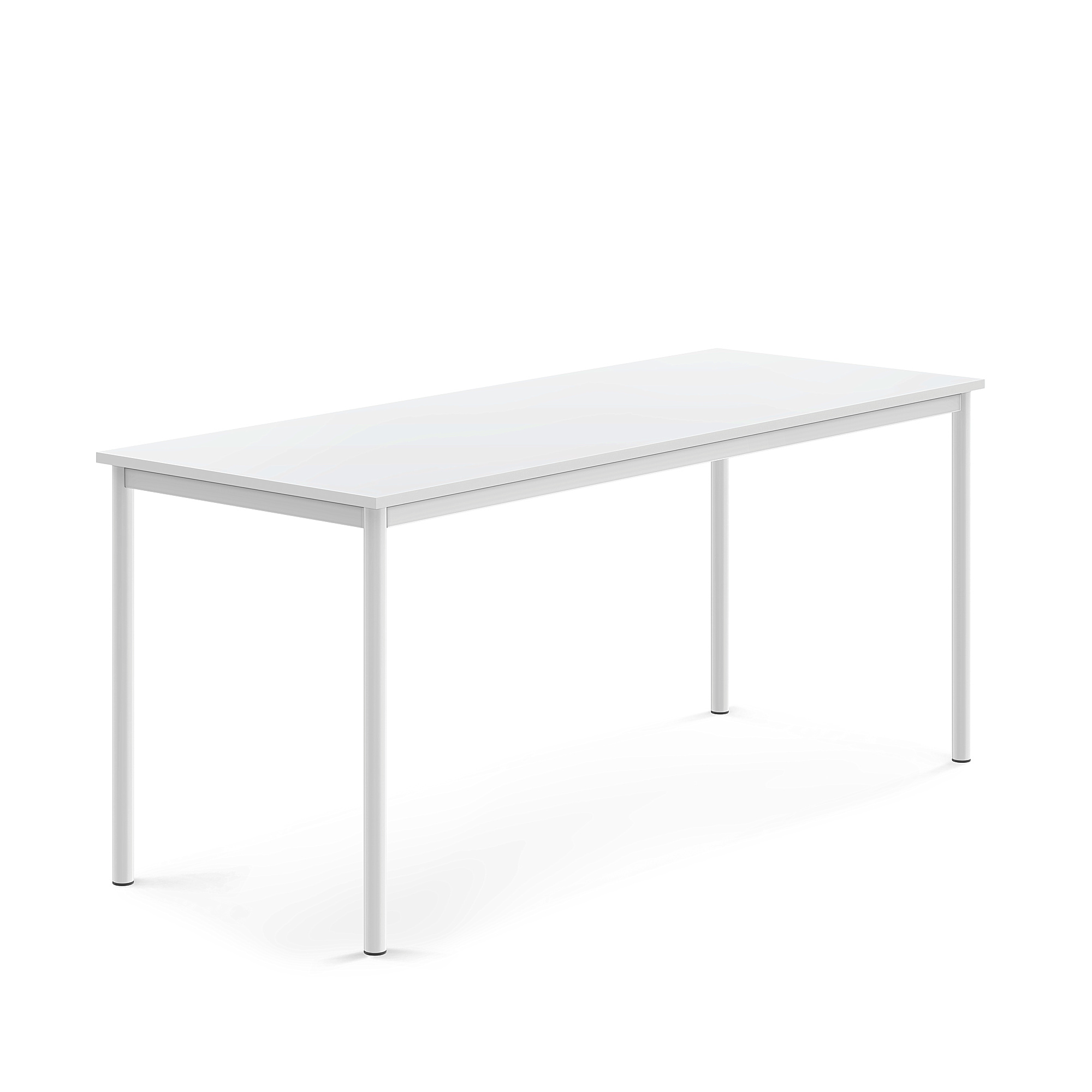 Stůl BORÅS, 1800x700x760 mm, bílé nohy, HPL deska, bílá