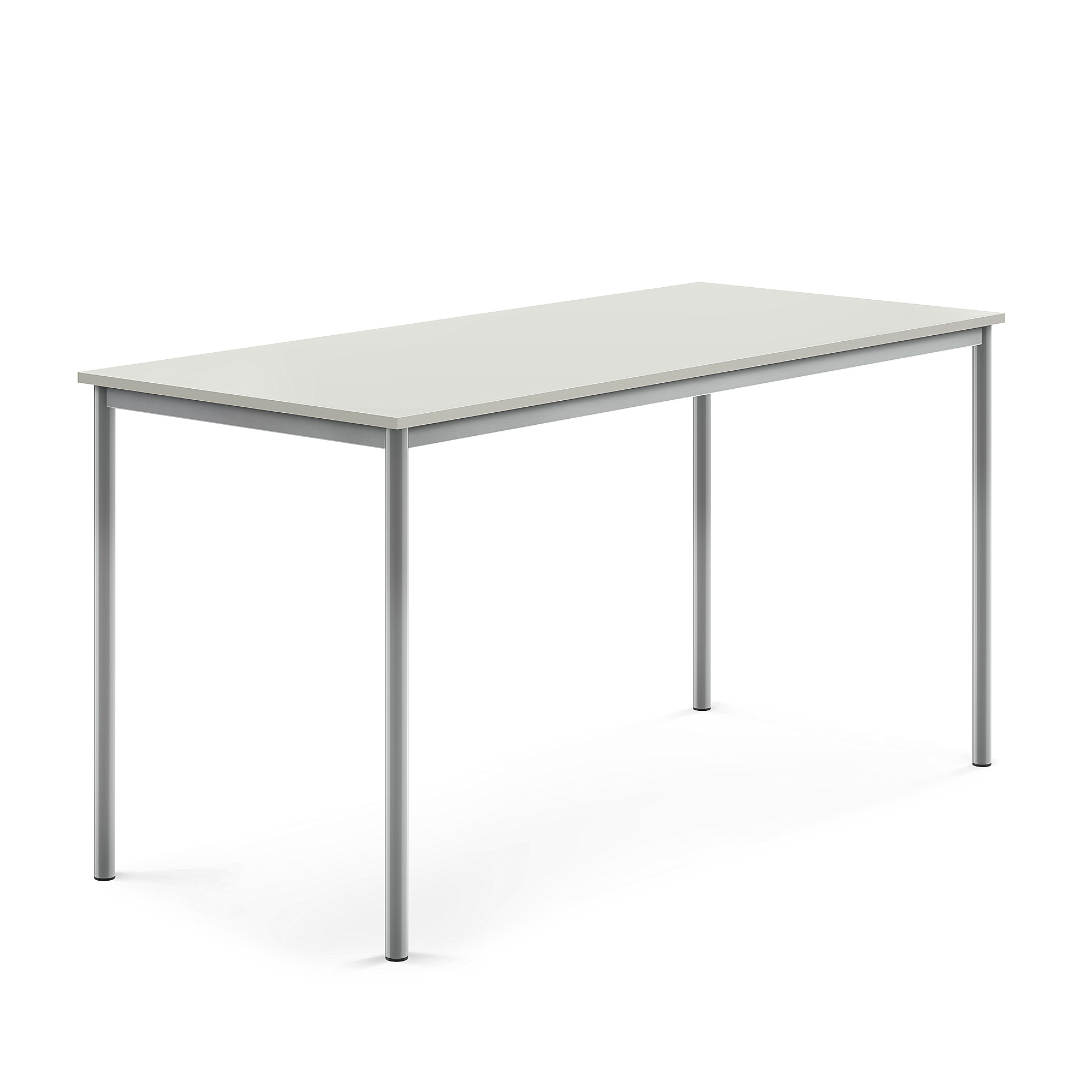 Stůl BORÅS, 1800x800x900 mm, stříbrné nohy, HPL deska, šedá