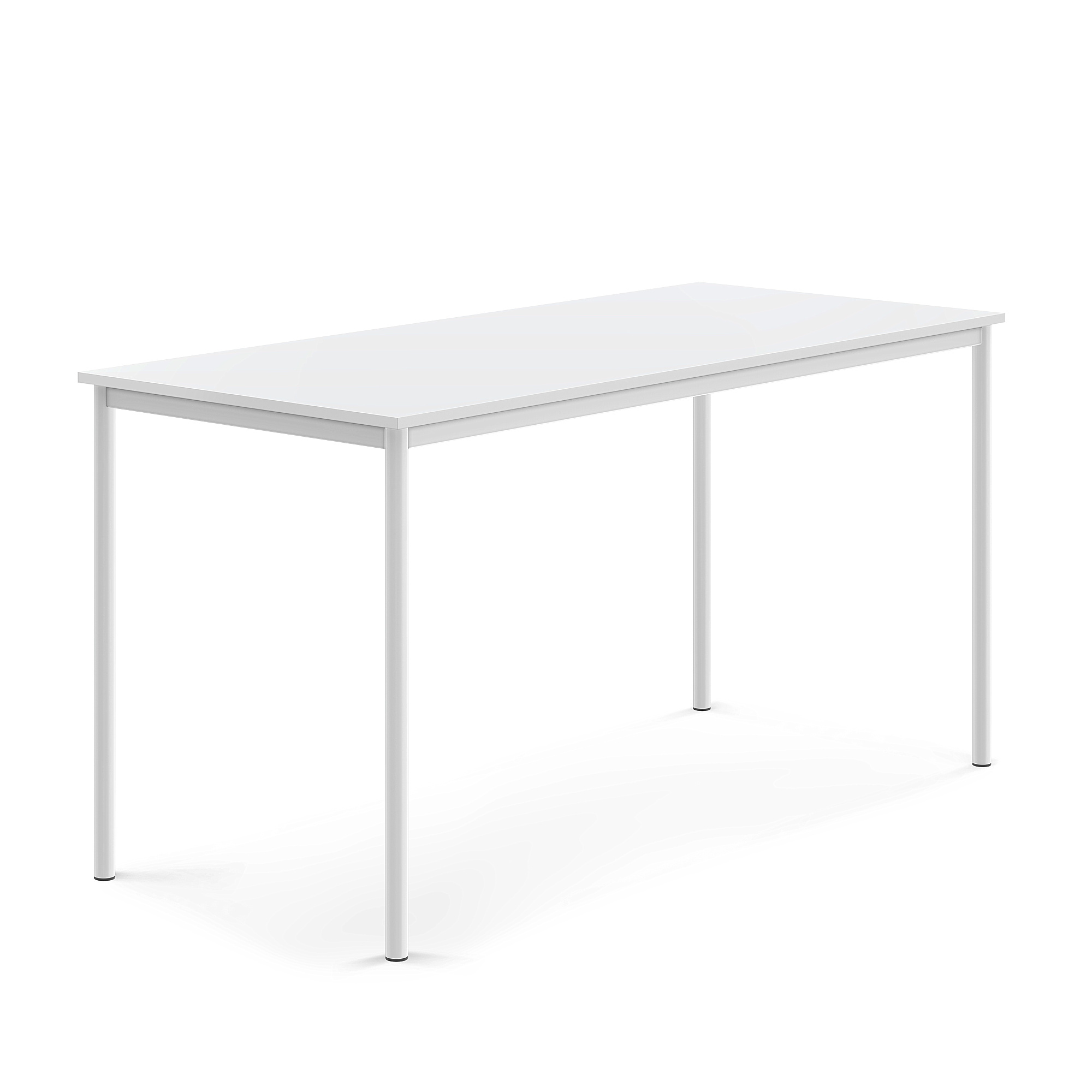 Stůl BORÅS, 1800x800x900 mm, bílé nohy, HPL deska, bílá