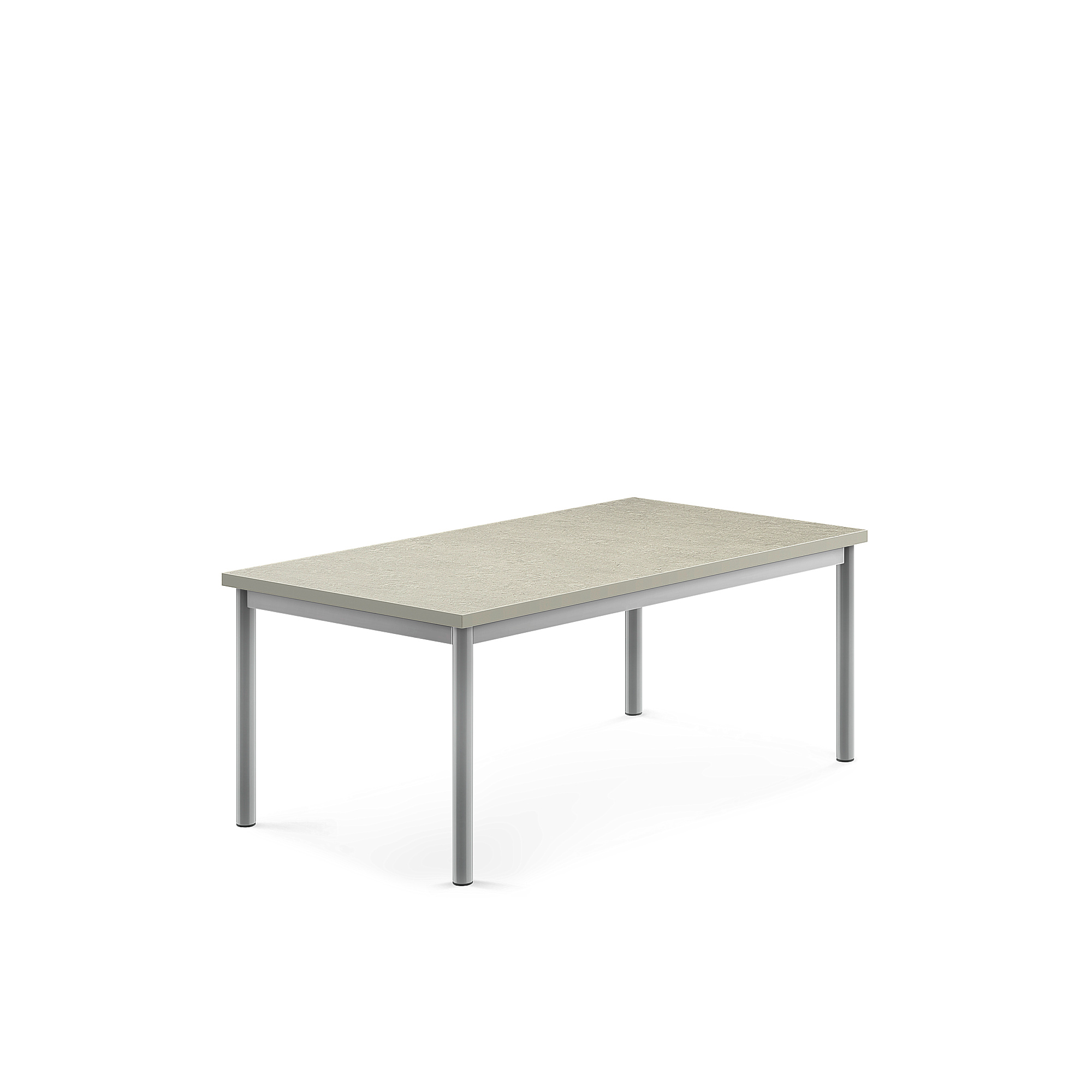 Stůl SONITUS, 1200x700x500 mm, stříbrné nohy, deska s linoleem, šedá