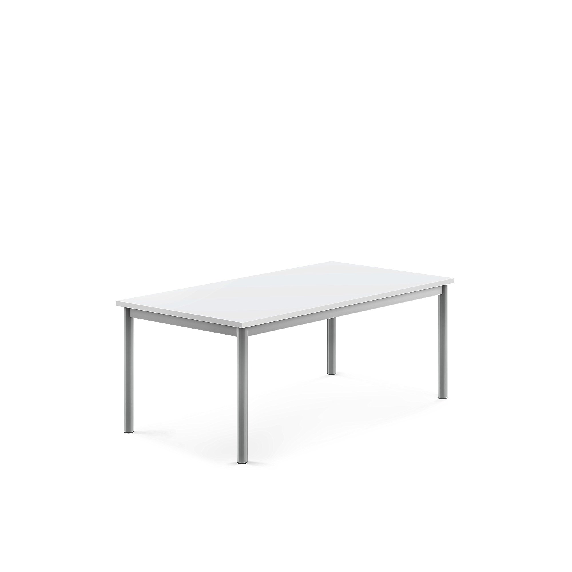 Stůl BORÅS, 1200x700x500 mm, stříbrné nohy, HPL deska, bílá