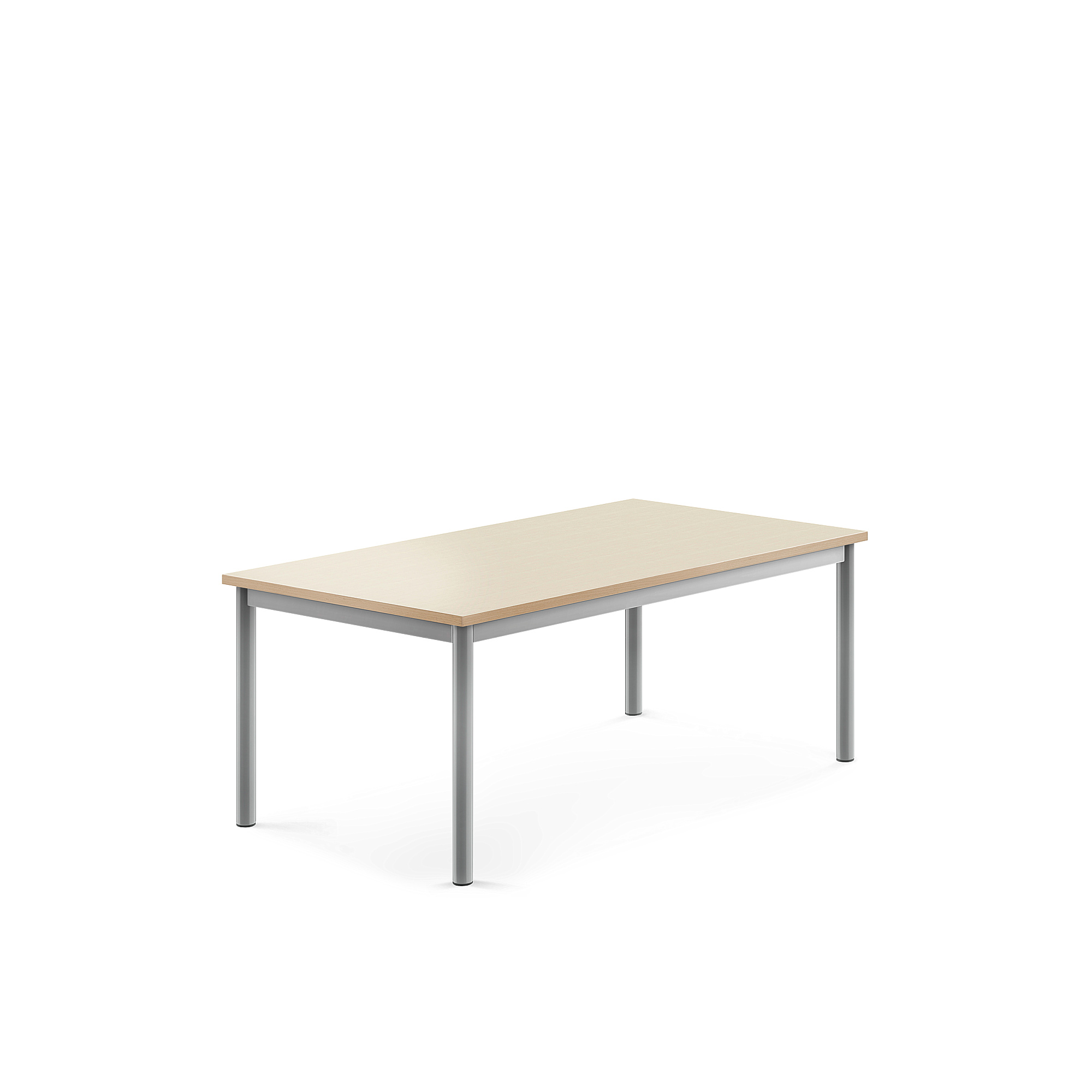 Stůl BORÅS, 1200x700x500 mm, stříbrné nohy, HPL deska, bříza