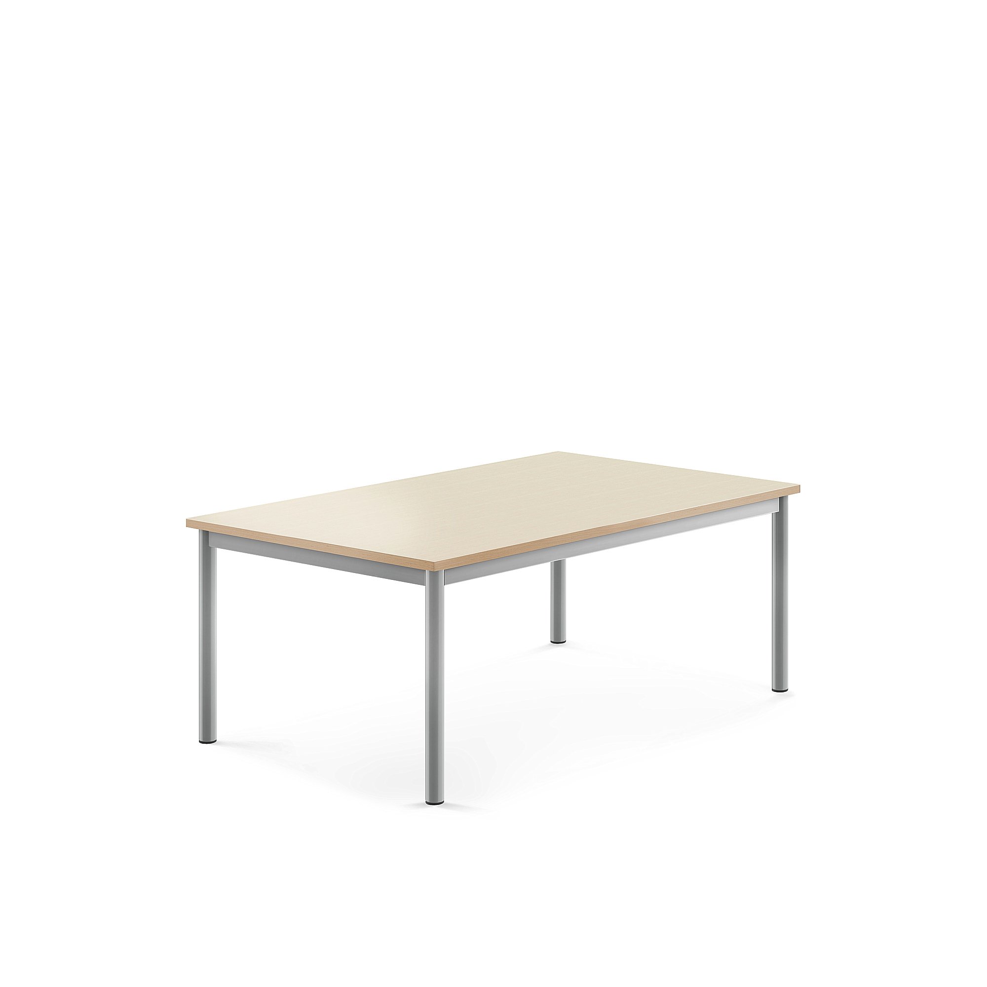 Stůl BORÅS, 1200x800x500 mm, stříbrné nohy, HPL deska, bříza