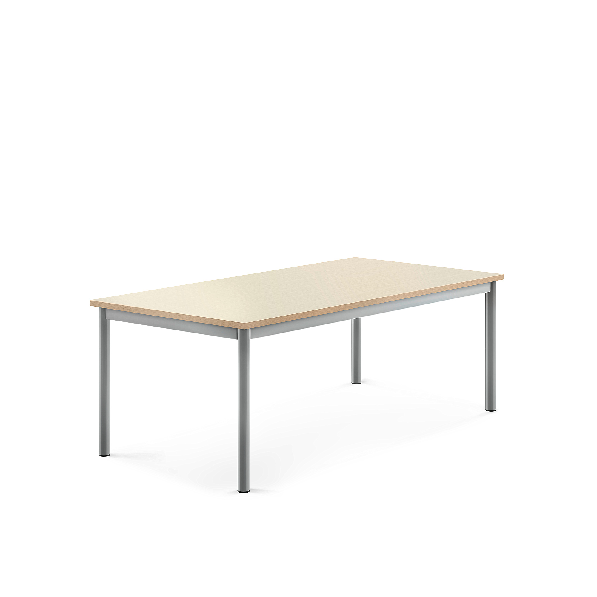 Stůl BORÅS, 1400x700x500 mm, stříbrné nohy, HPL deska, bříza