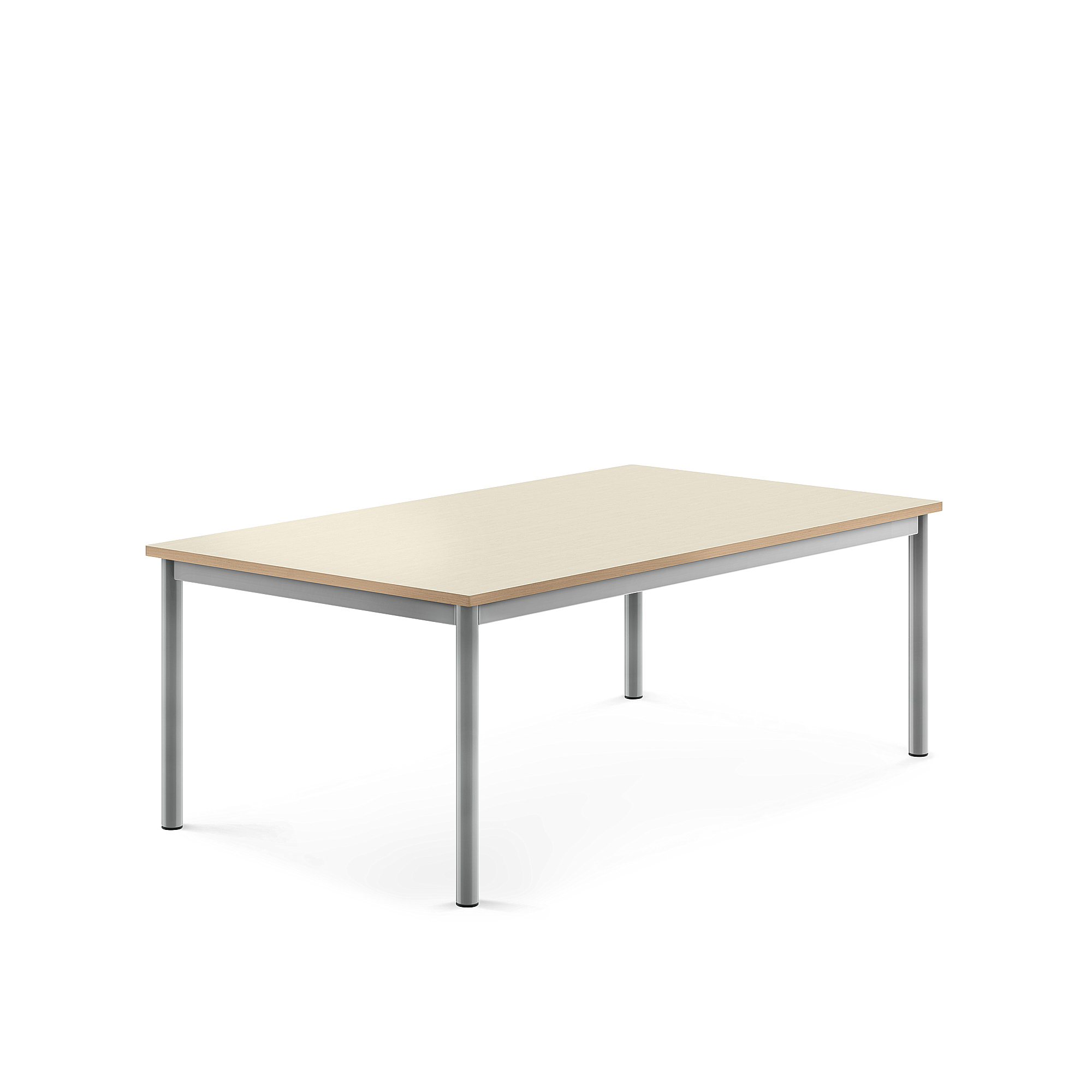Stůl BORÅS, 1400x800x500 mm, stříbrné nohy, HPL deska, bříza