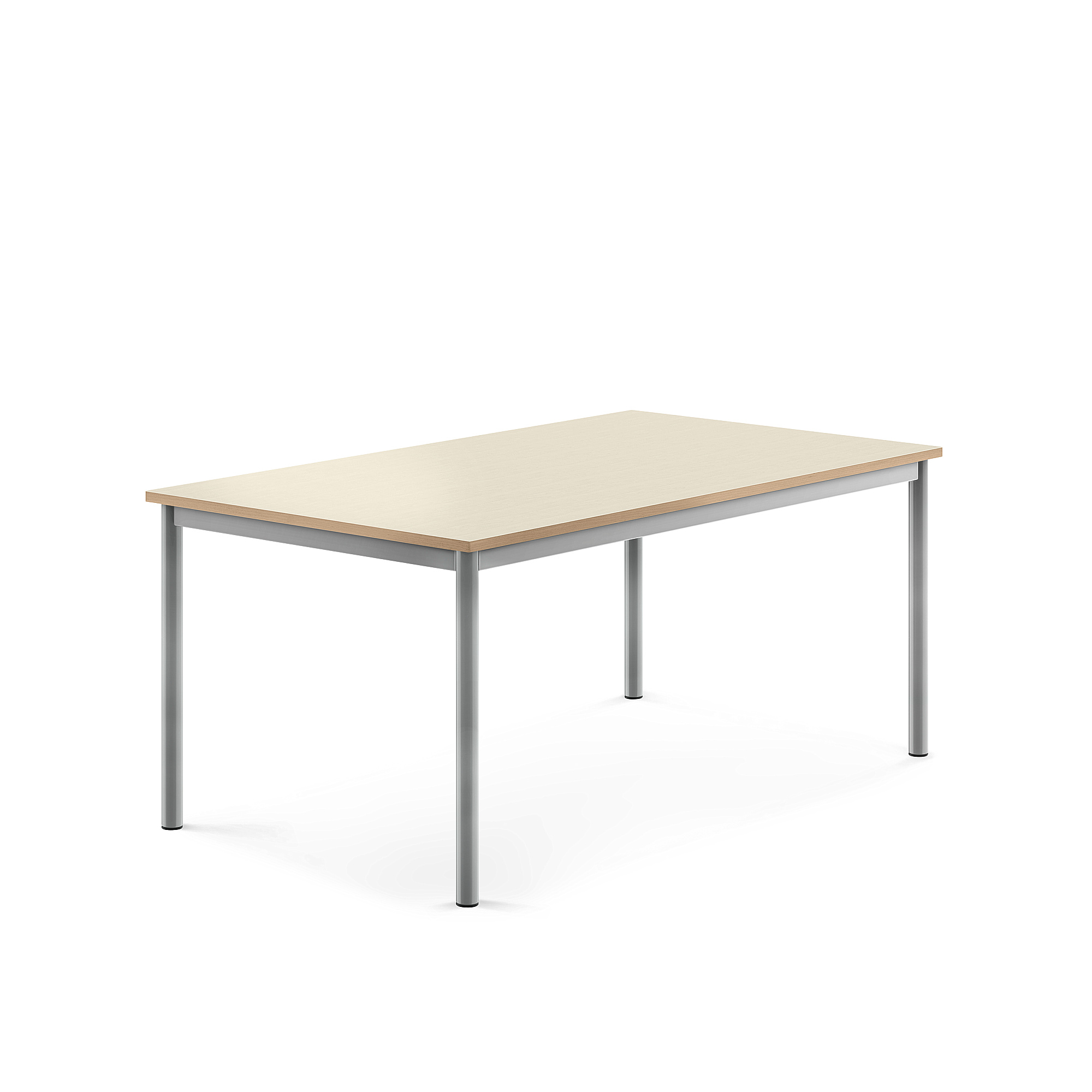 Stůl BORÅS, 1400x800x600 mm, stříbrné nohy, HPL deska, bříza