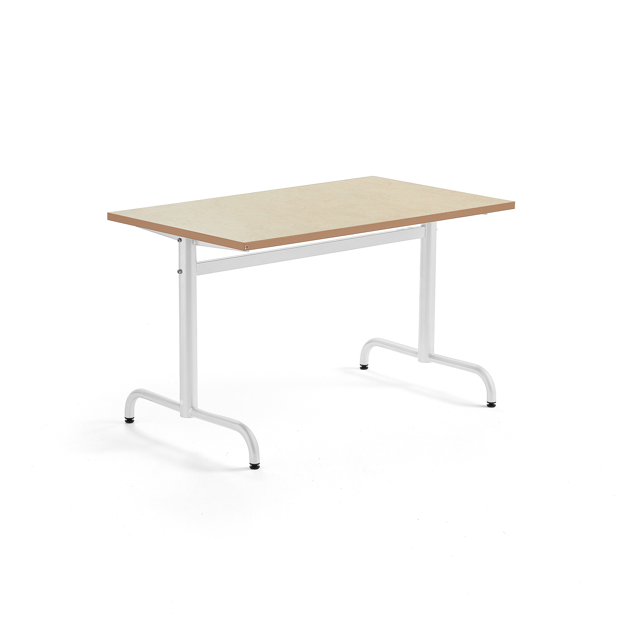 Stůl PLURAL, 1200x700x720 mm, linoleum, béžová, bílá