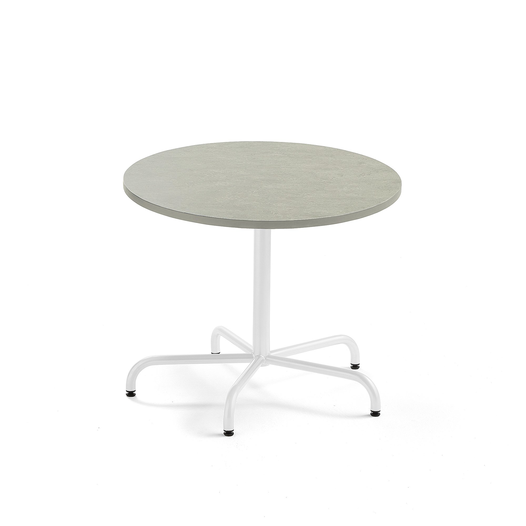 Stůl PLURAL, Ø900x720 mm, linoleum, šedá, bílá