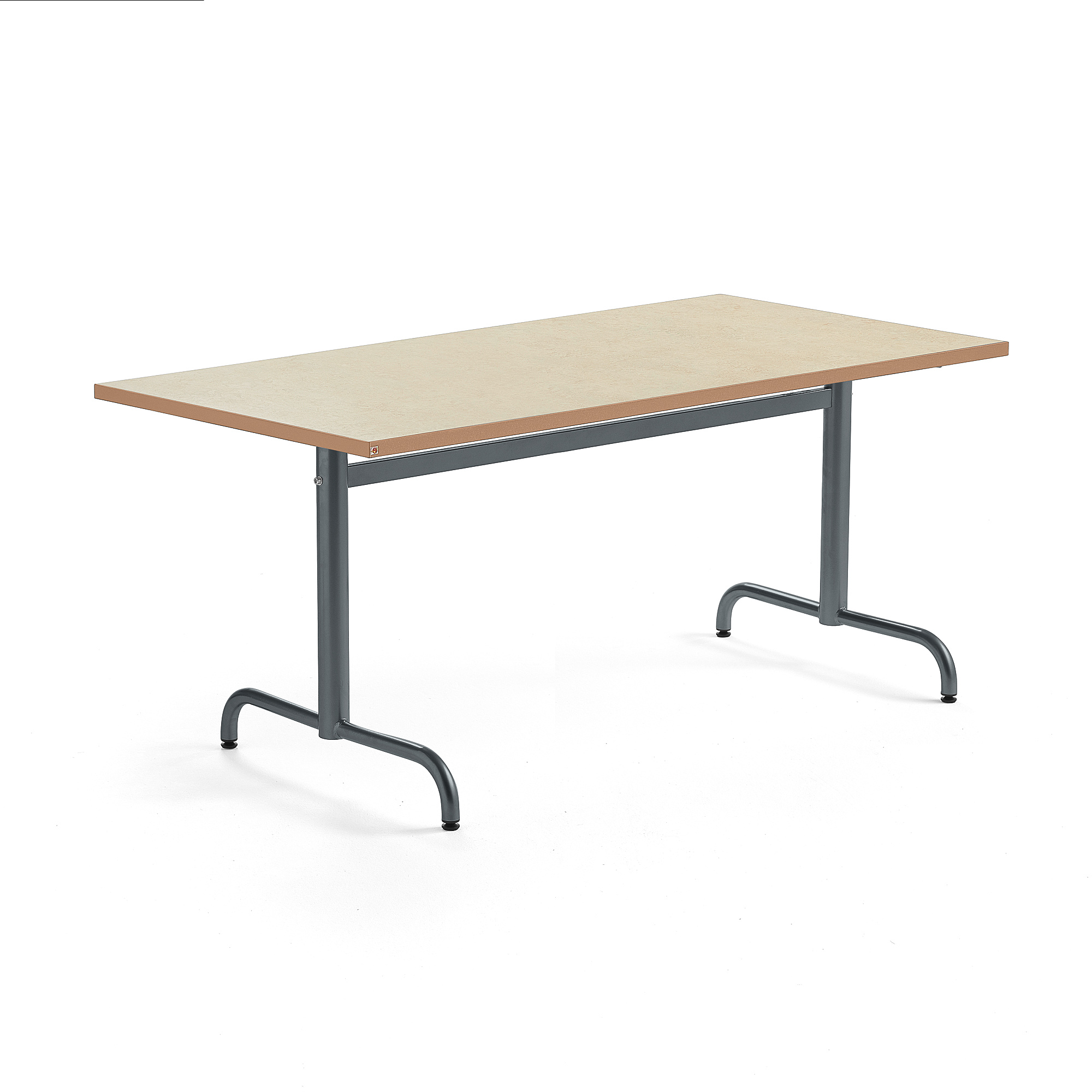 Levně Stůl PLURAL, 1400x800x720 mm, linoleum, béžová, antracitově šedá