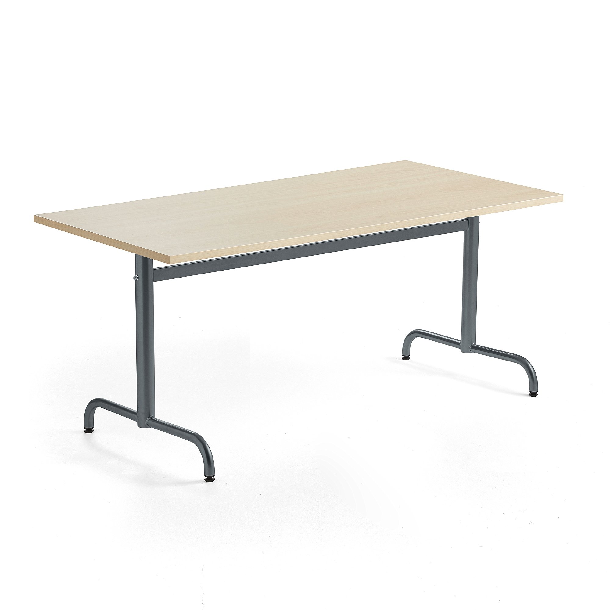 Stůl PLURAL, 1600x800x720 mm, akustická HPL deska, bříza, antracitově šedá