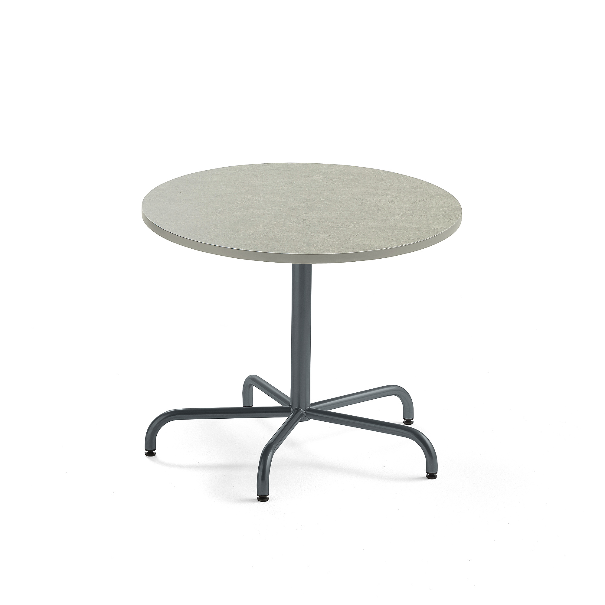 Stůl PLURAL, Ø900x720 mm, linoleum, šedá, antracitově šedá