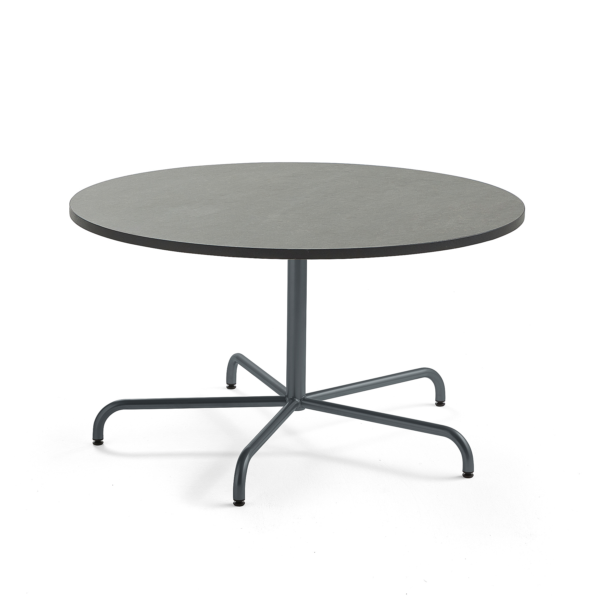 Stůl PLURAL, Ø1300x720 mm, linoleum, tmavě šedá, antracitově šedá