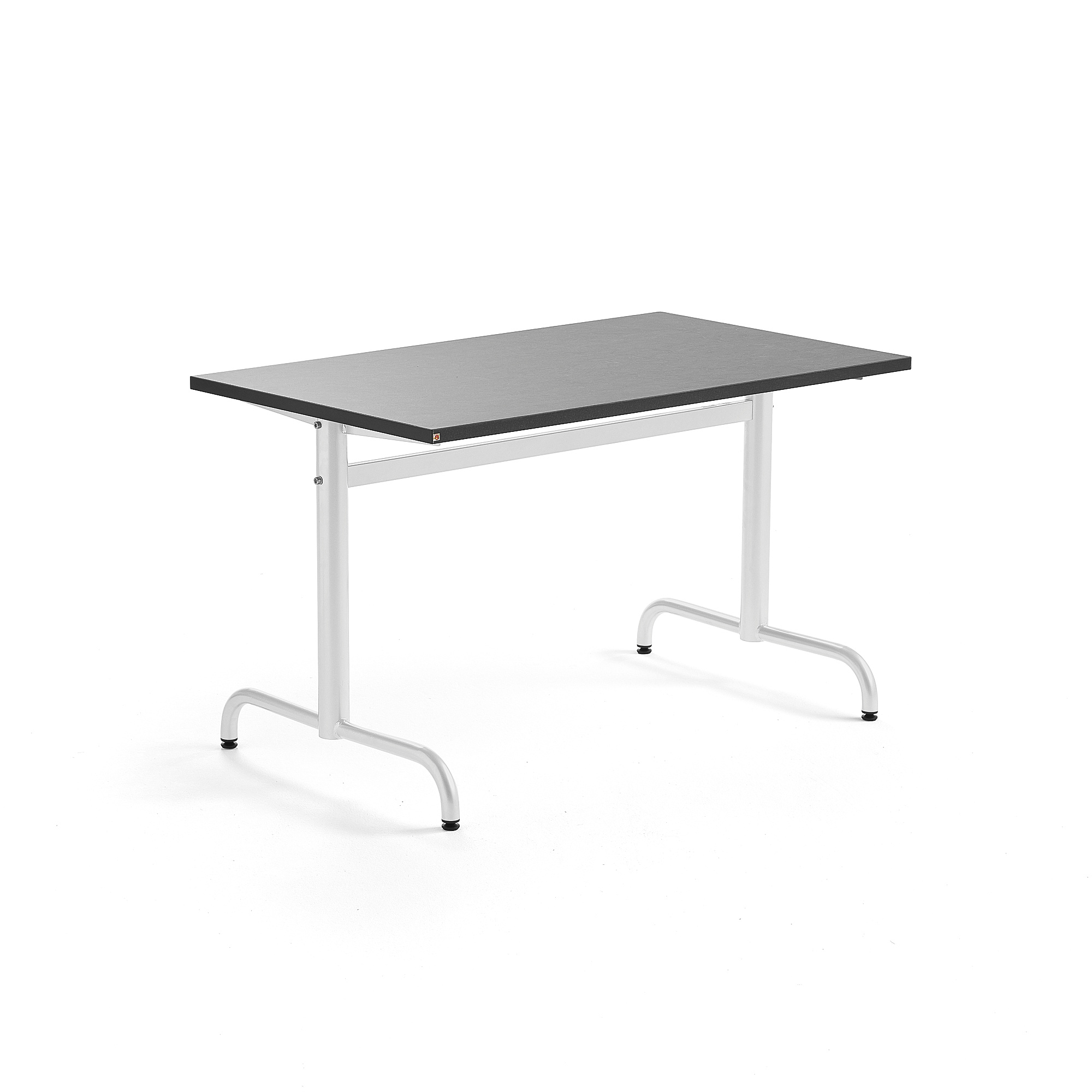 Stůl PLURAL, 1200x700x720 mm, linoleum, tmavě šedá, bílá