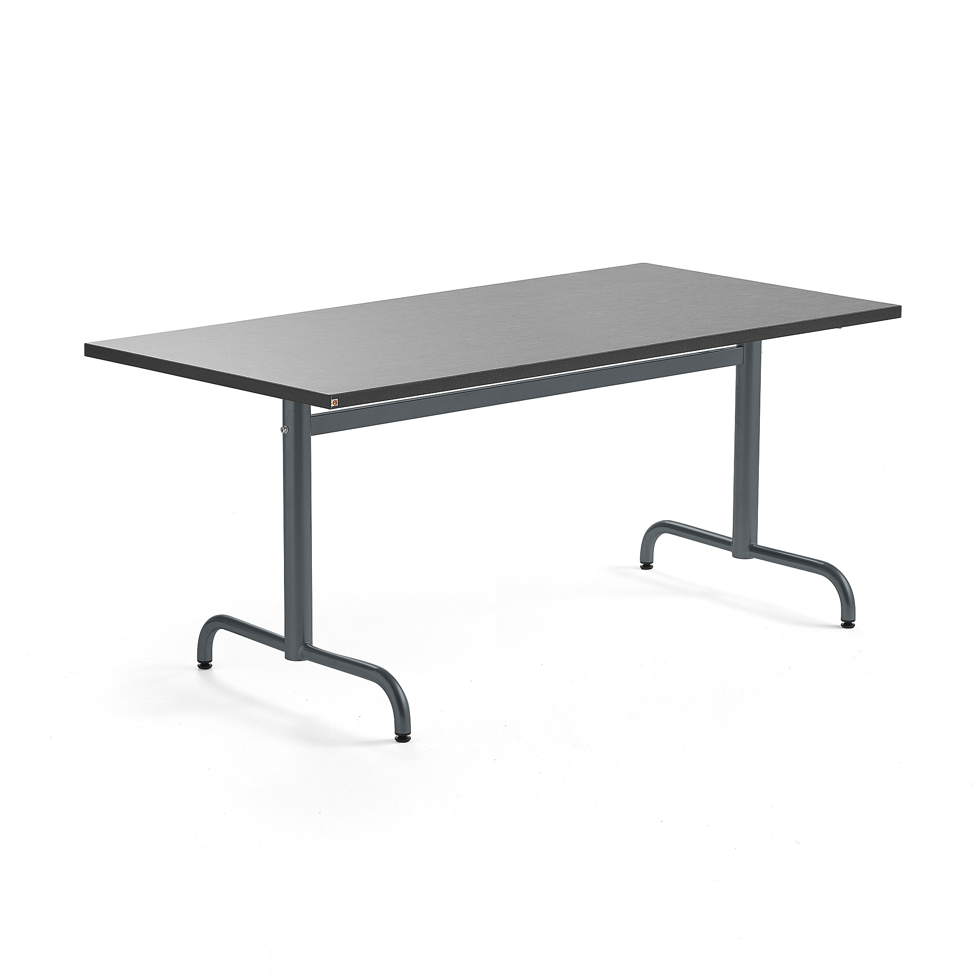 Levně Stůl PLURAL, 1400x800x720 mm, linoleum, tmavě šedá, antracitově šedá