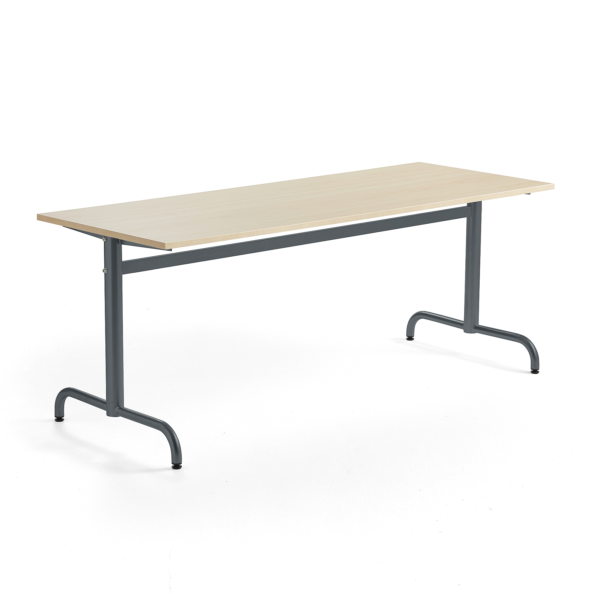 Stůl PLURAL, 1800x700x720 mm, akustická HPL deska, bříza, antracitově šedá