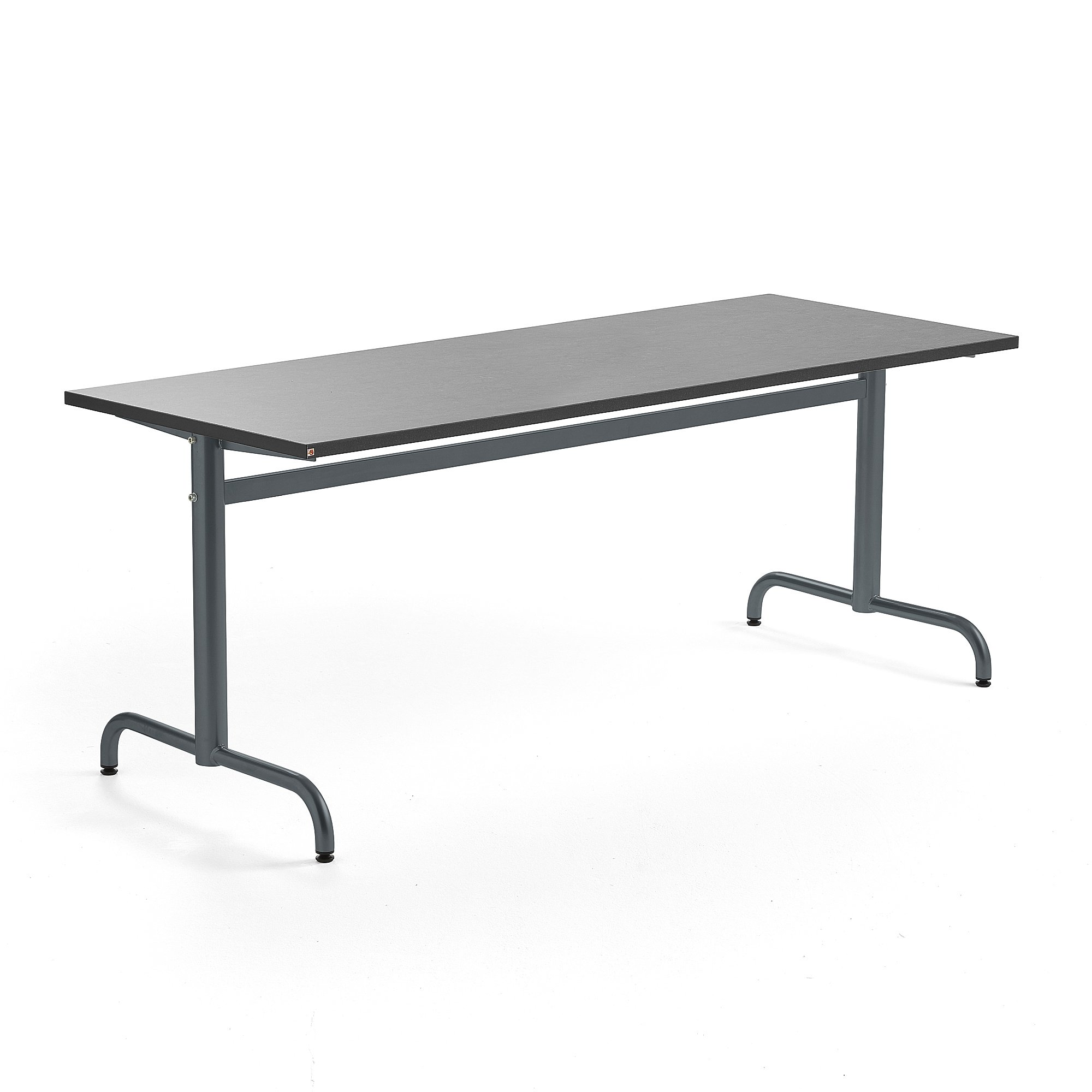 Stůl PLURAL, 1800x700x720 mm, linoleum, tmavě šedá, antracitově šedá