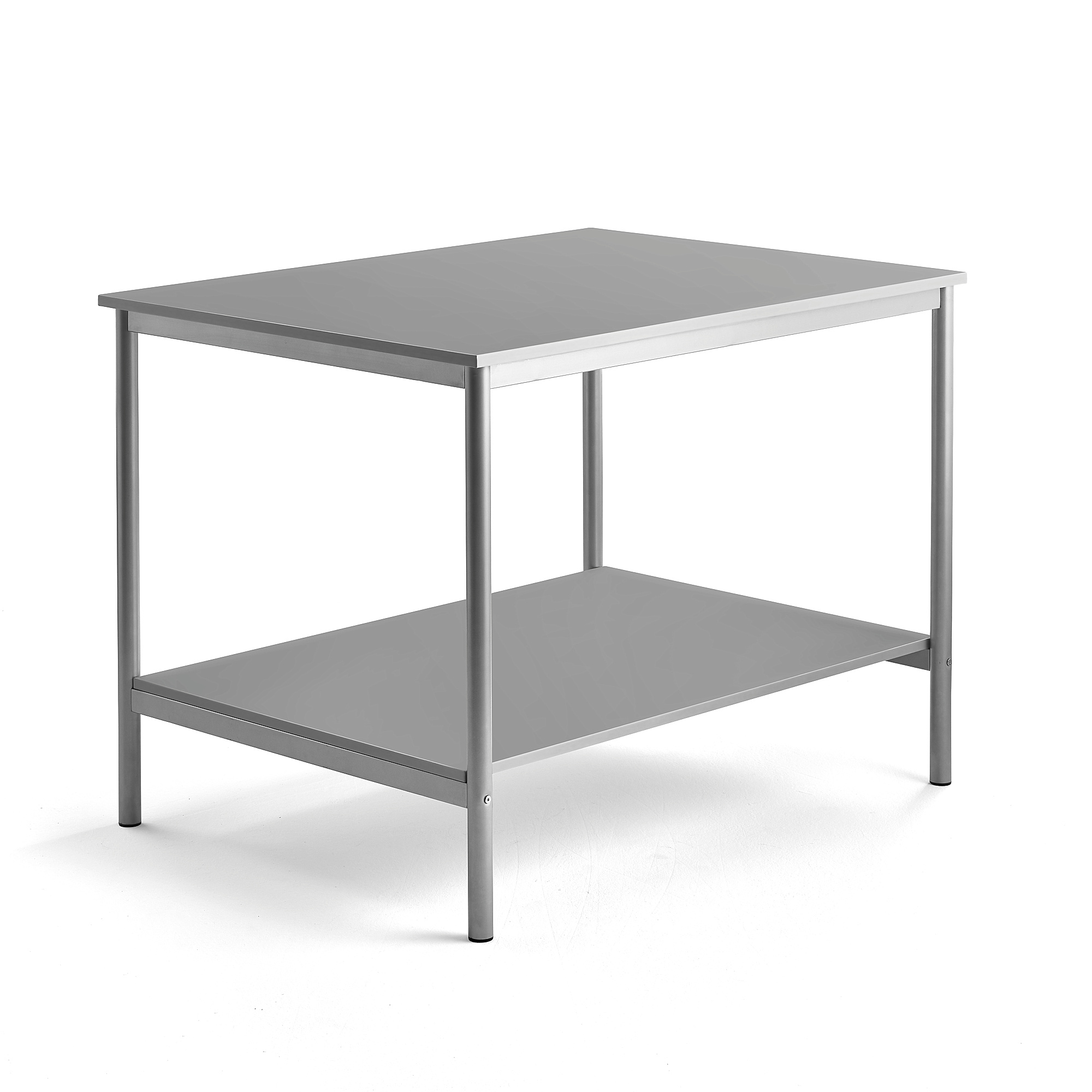 E-shop Pracovný stôl, 1200x900x900 mm, laminát - svetlošedá, strieborná