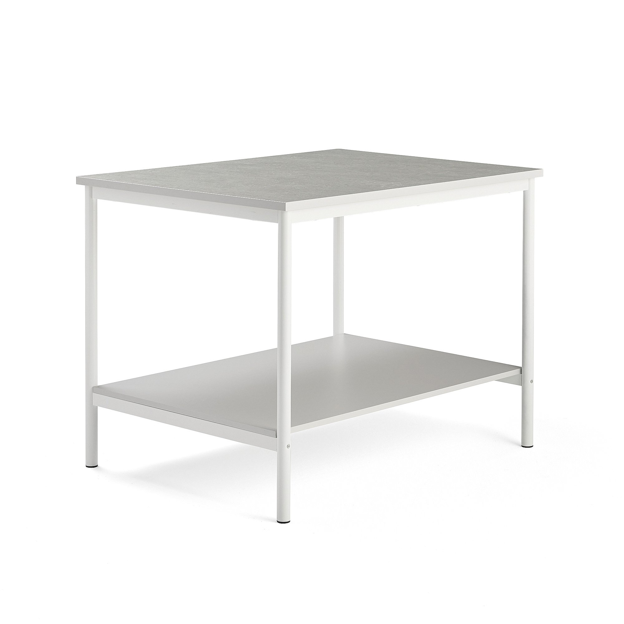 E-shop Pracovný stôl, 1200x900x900 mm, linoleum - šedá, biela