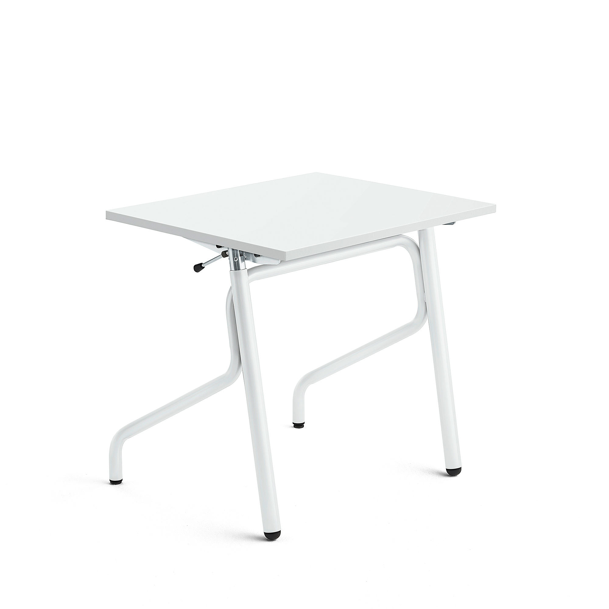 E-shop Nastaviteľná školská lavica ADJUST, 700x600 mm, akustický HPL - biela, biela