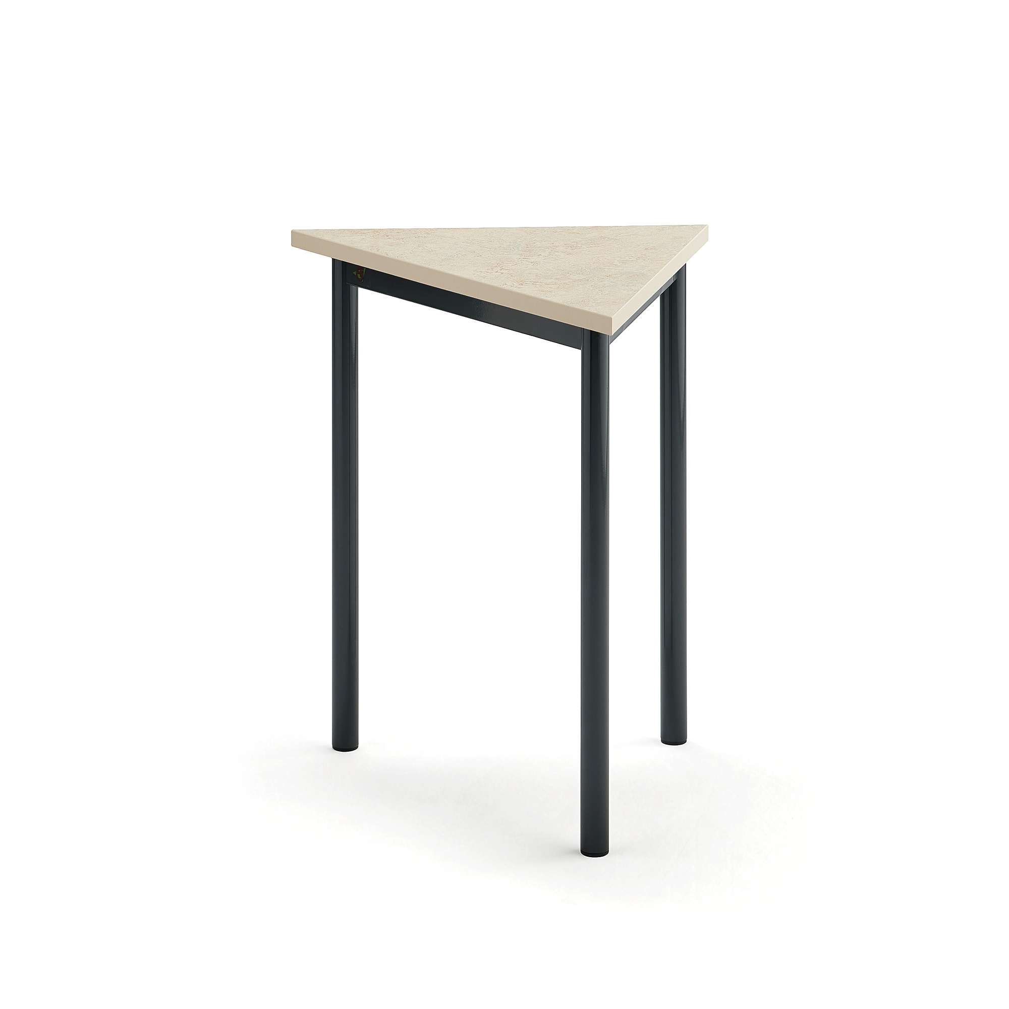 Stůl SONITUS TRIANGEL, 700x600x720 mm, antracitově šedé nohy, deska s linoleem, béžová