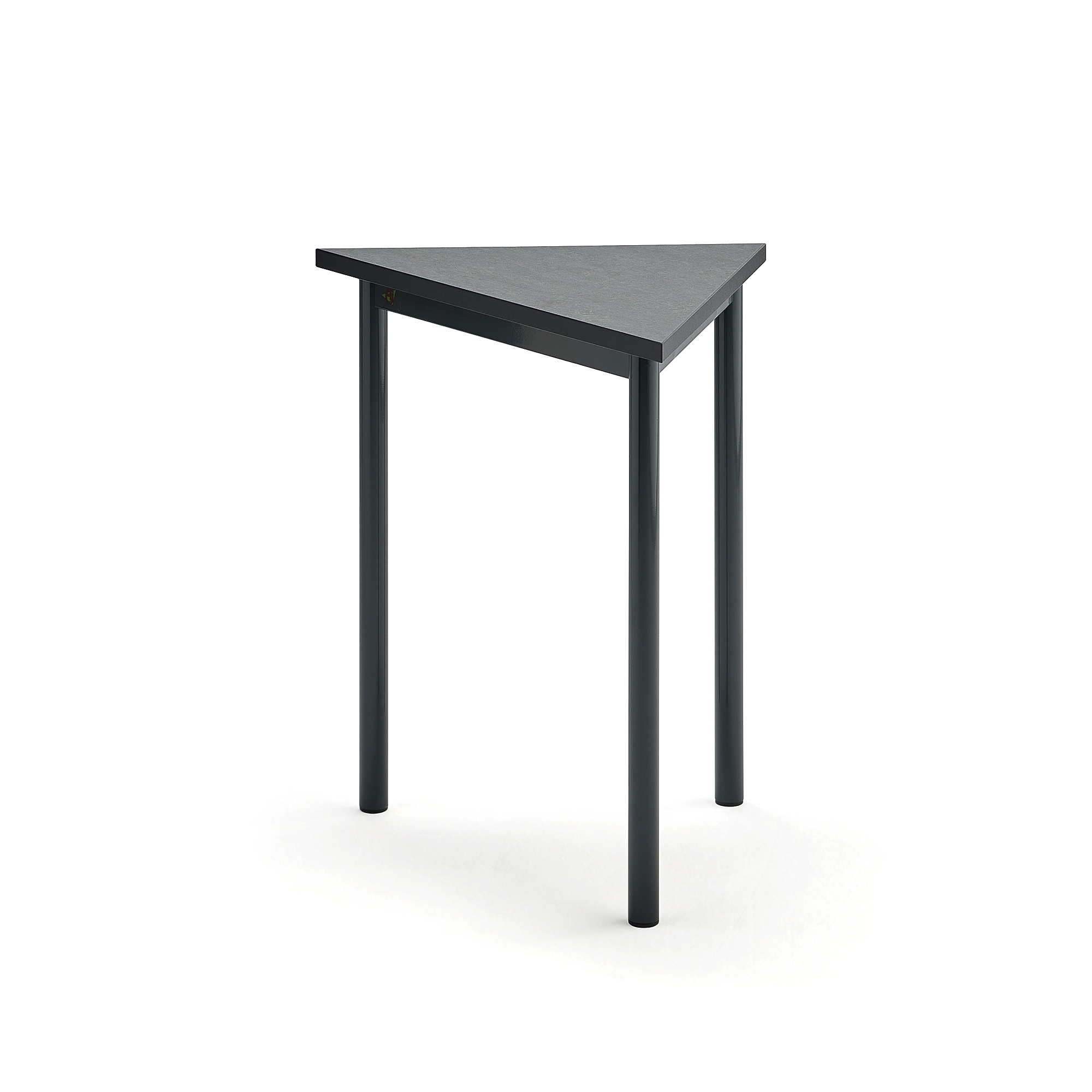 Stůl SONITUS TRIANGEL, 700x600x720 mm, antracitově šedé nohy, deska s linoleem, tmavě šedá