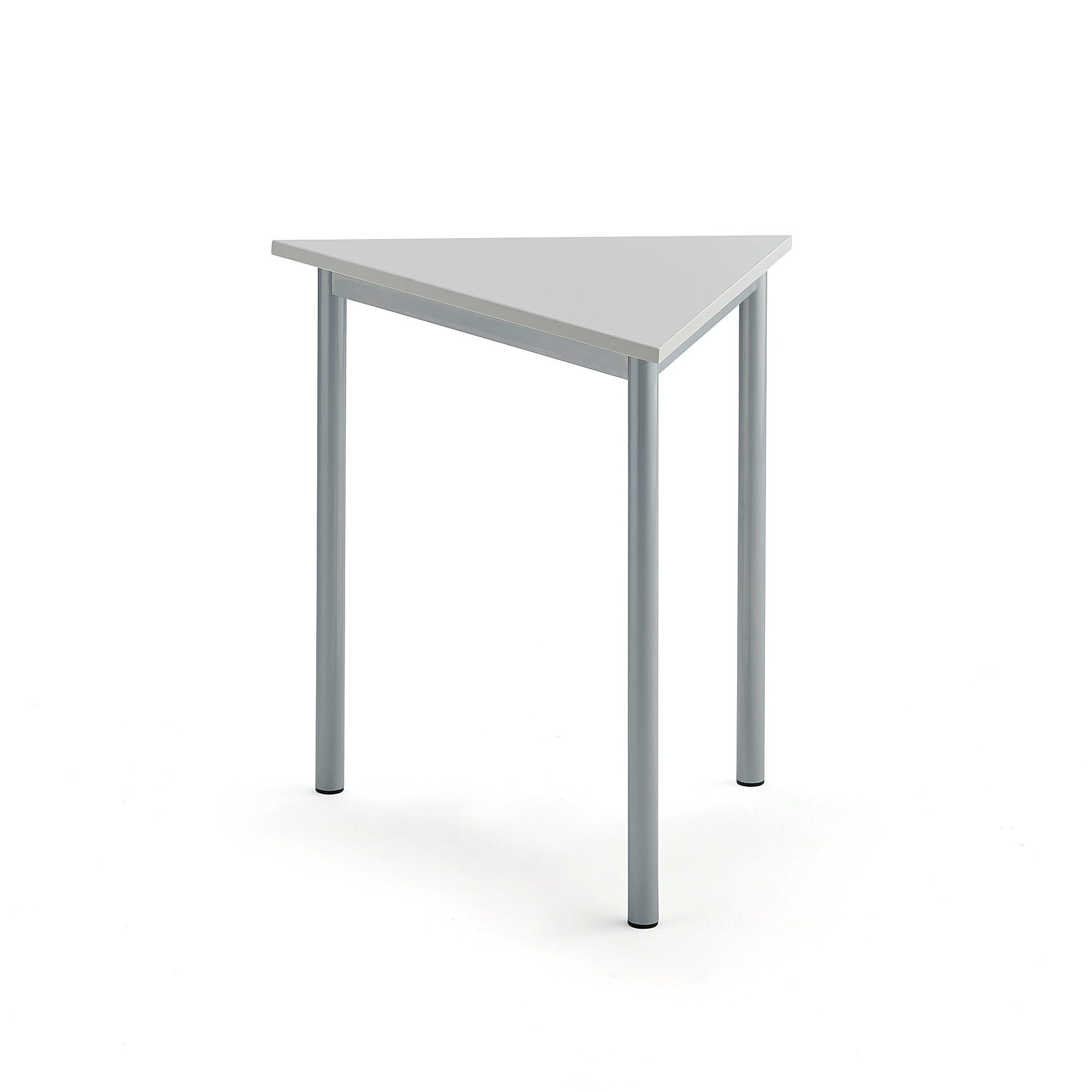 Levně Stůl SONITUS TRIANGEL, 800x700x720 mm, stříbrné nohy, HPL deska tlumící hluk, šedá