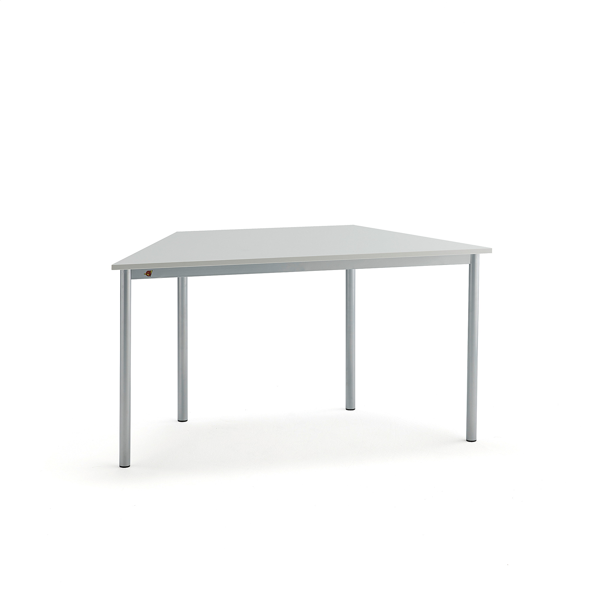 Stůl SONITUS TRAPETS, 1200x600x720 mm, stříbrné nohy, HPL deska tlumící hluk, šedá