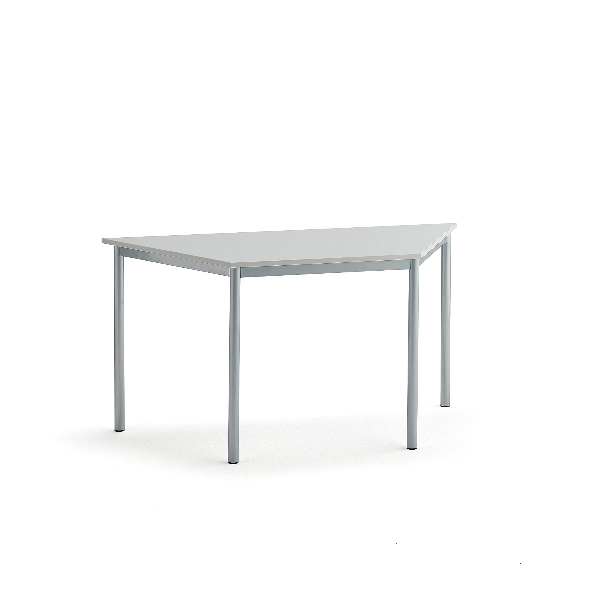 Stůl SONITUS TRAPETS, 1400x700x720 mm, stříbrné nohy, HPL deska tlumící hluk, šedá