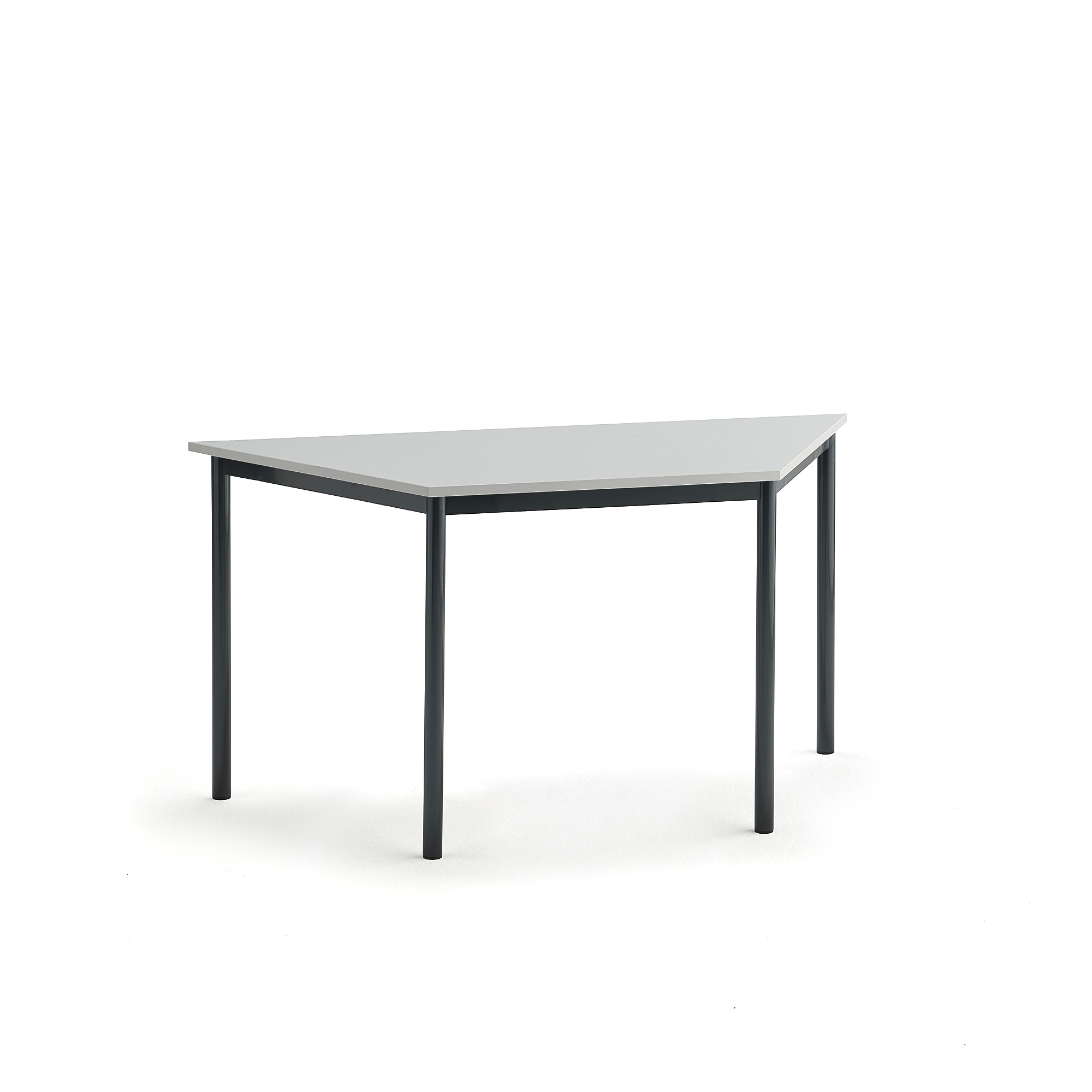 Stůl SONITUS TRAPETS, 1400x700x720 mm, antracitově šedé nohy, HPL deska tlumící hluk, šedá