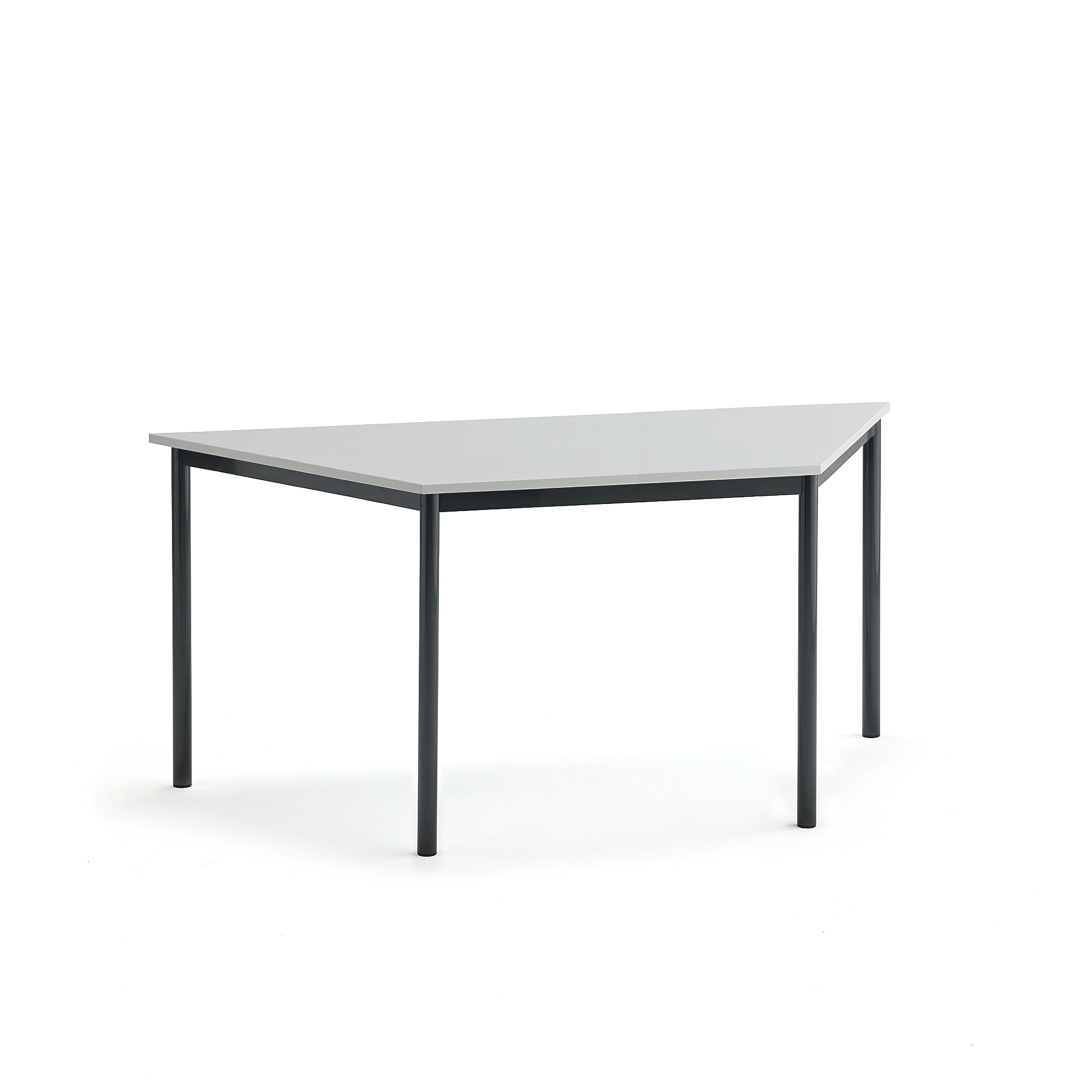 Stůl SONITUS TRAPETS, 1600x800x720 mm, antracitově šedé nohy, HPL deska tlumící hluk, šedá