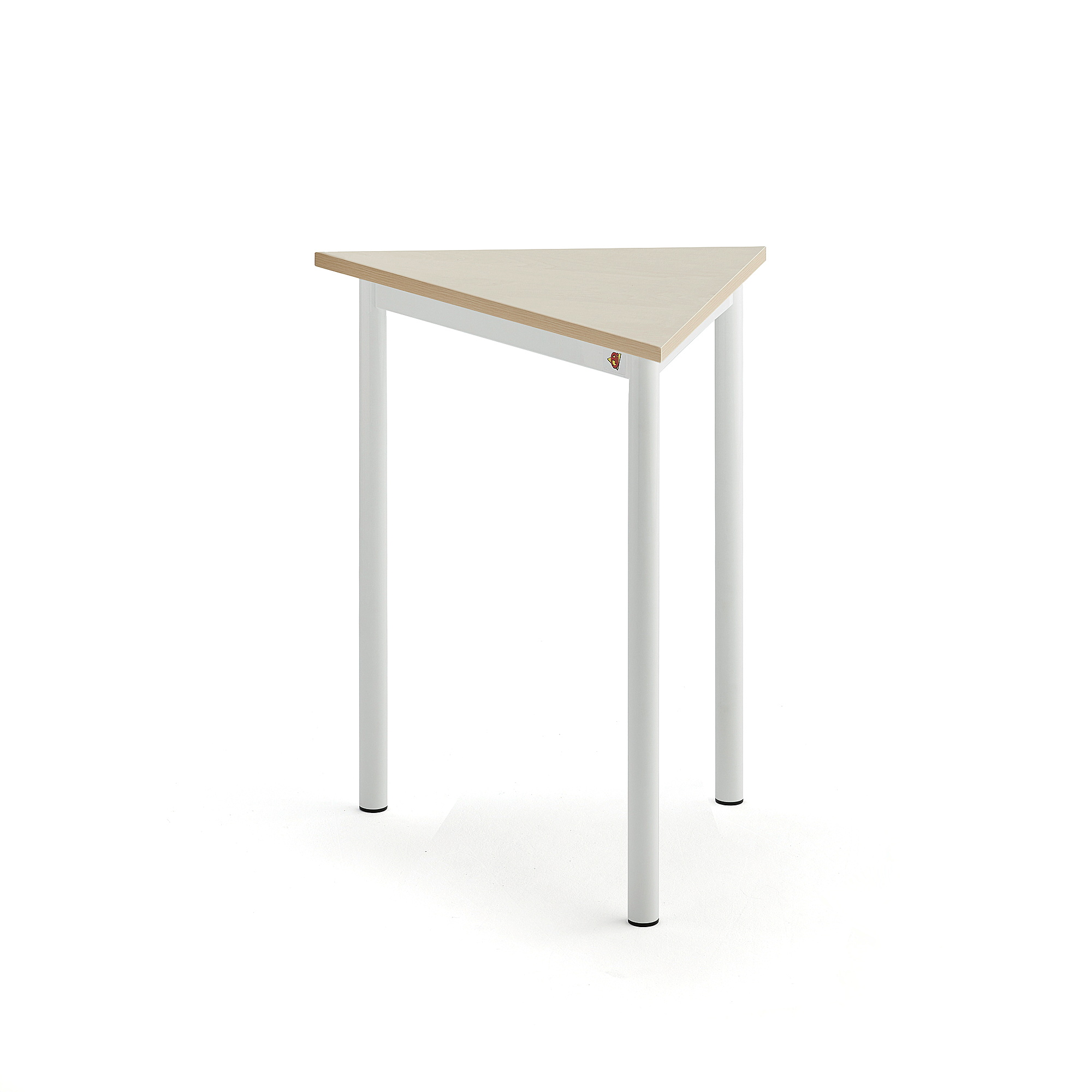 Stůl BORÅS TRIANGEL, 700x600x720 mm, bílé nohy, HPL deska, bříza