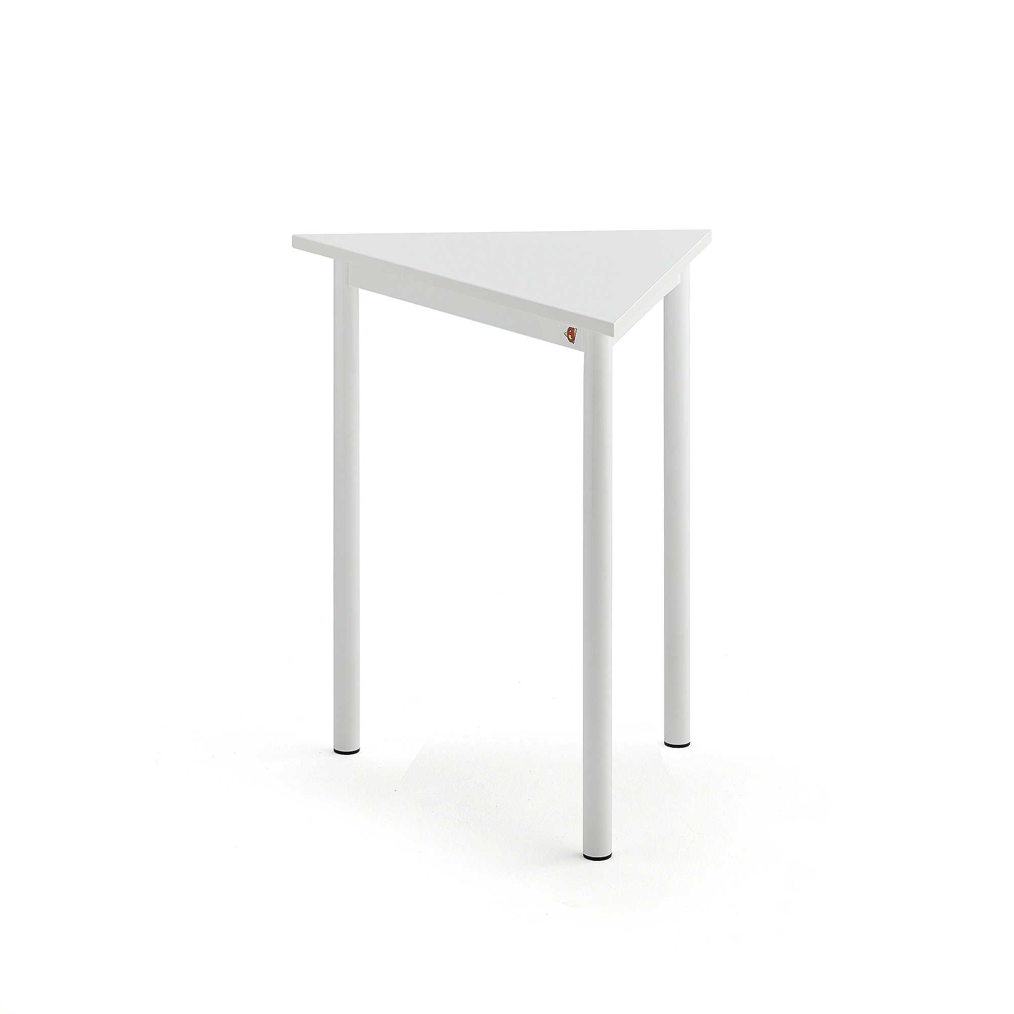 Stůl BORÅS TRIANGEL, 700x600x720 mm, bílé nohy, HPL deska, bílá