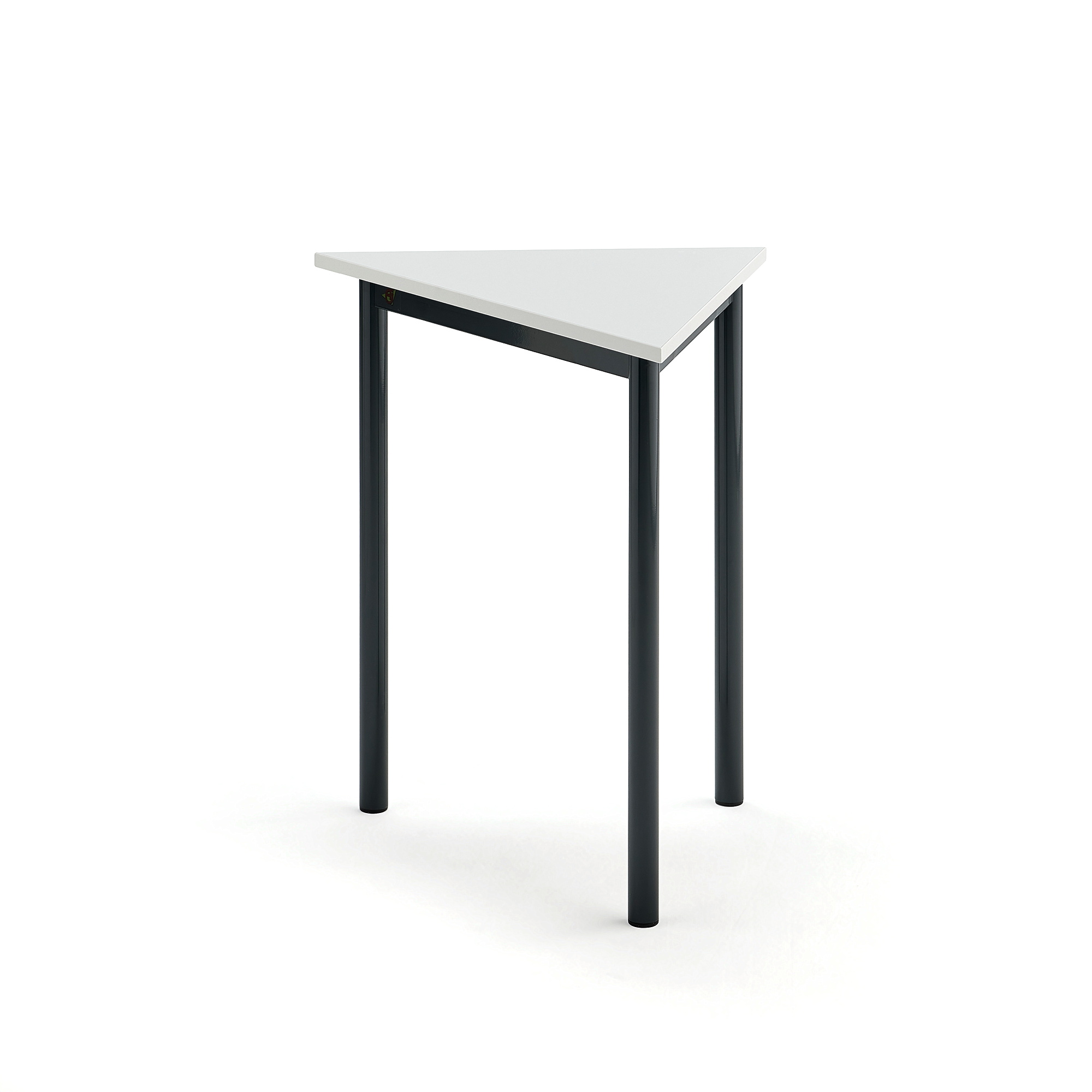 Stůl BORÅS TRIANGEL, 700x600x720 mm, antracitově šedé nohy, högtryckslamina, bílá