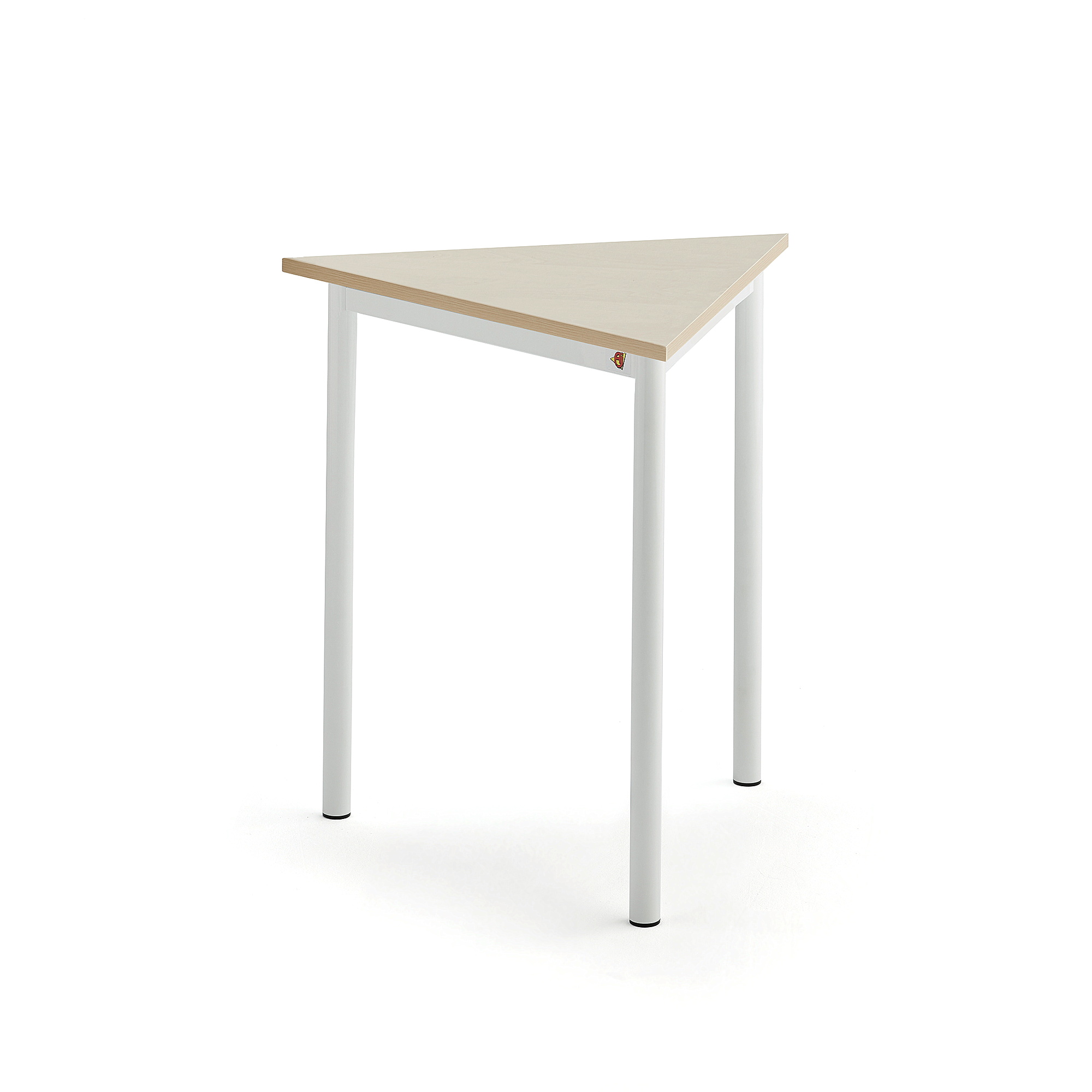 Stůl BORÅS TRIANGEL, 700x700x720 mm, bílé nohy, HPL deska, bříza