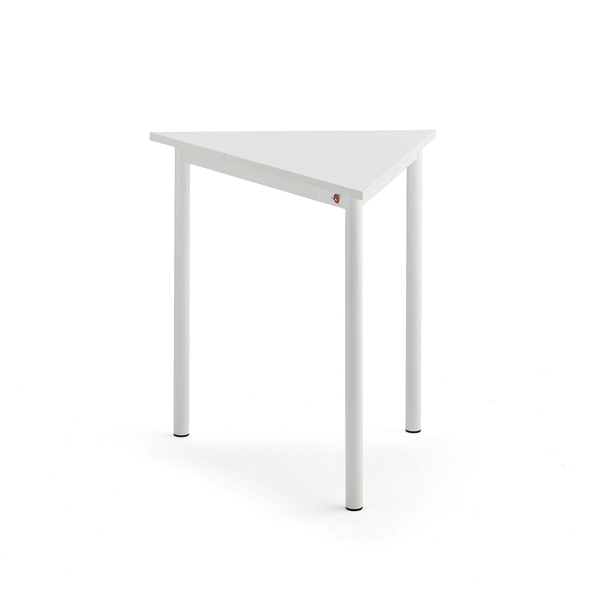 Stůl BORÅS TRIANGEL, 800x700x720 mm, bílé nohy, HPL deska, bílá