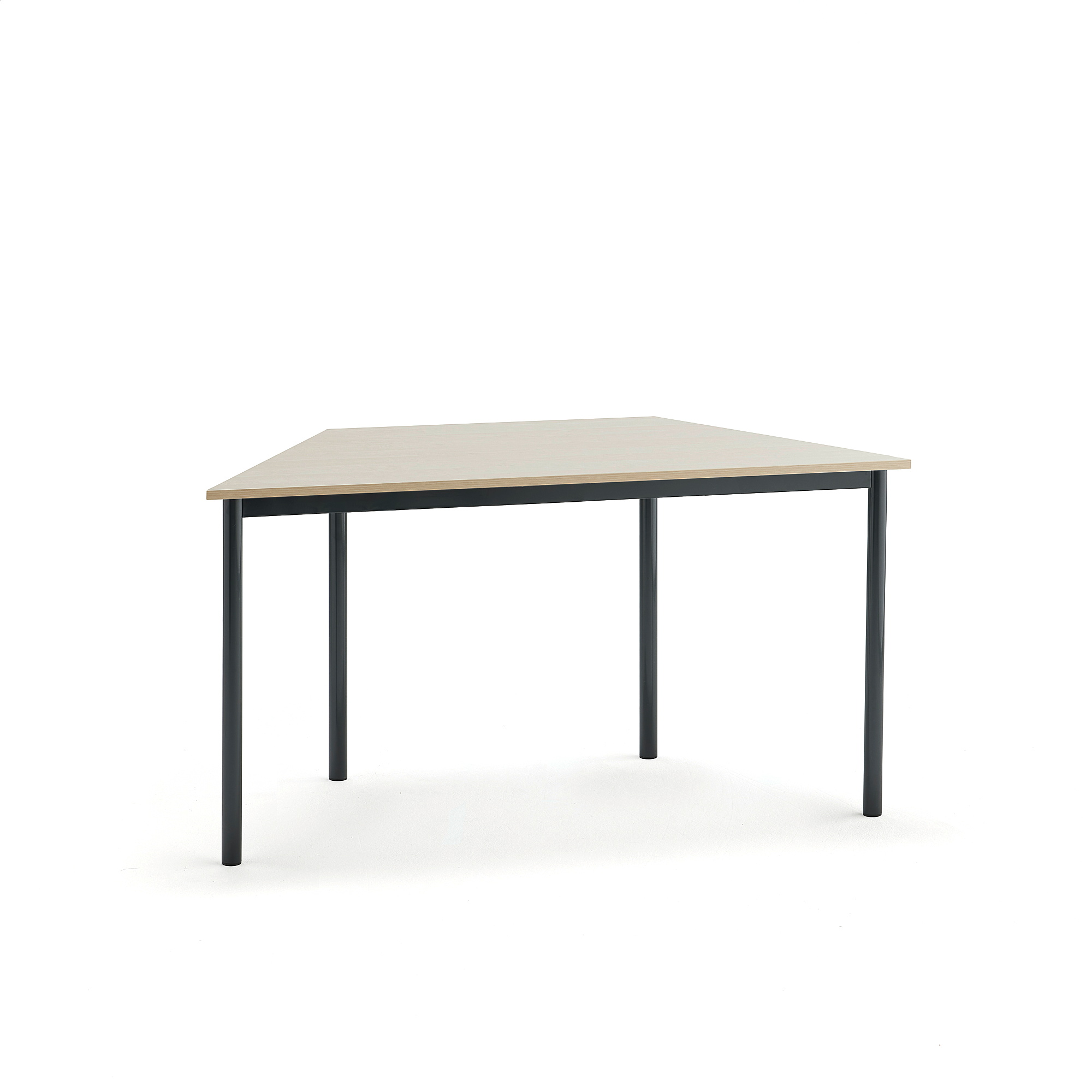 Stůl BORÅS TRAPETS, 1200x600x720 mm, antracitově šedé nohy, HPL deska, bříza