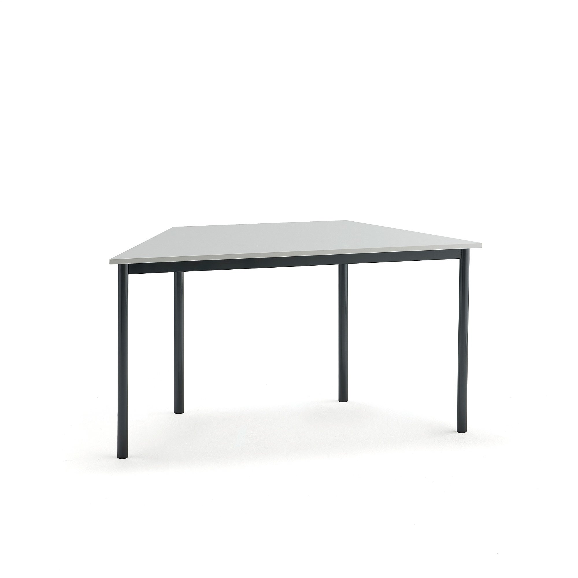 Stůl BORÅS TRAPETS, 1200x600x720 mm, antracitově šedé nohy, HPL deska, šedá