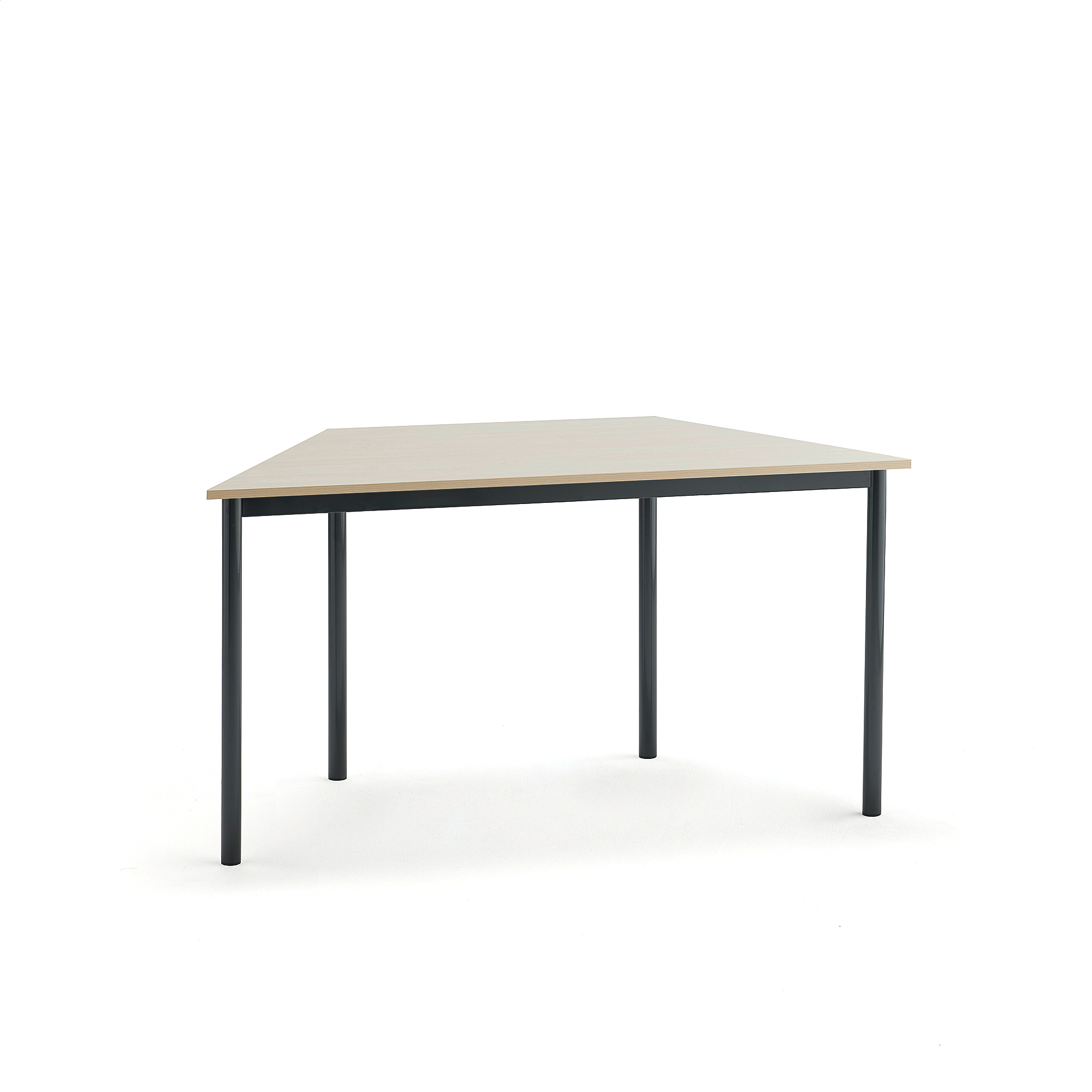Stůl BORÅS TRAPETS, 1400x700x720 mm, antracitově šedé nohy, HPL deska, bříza