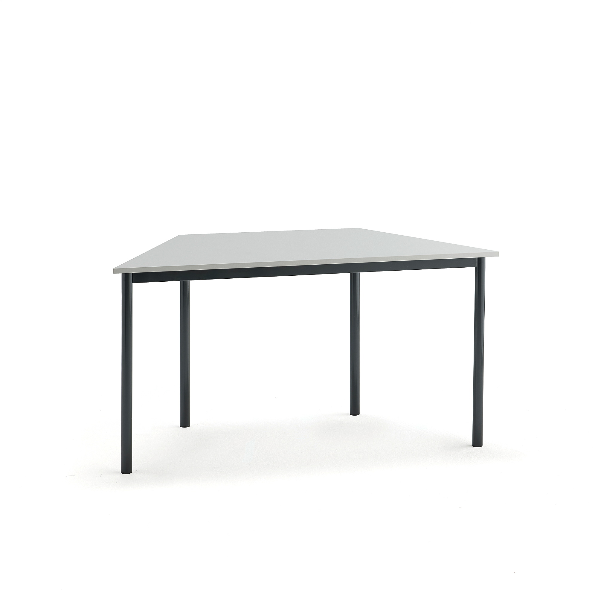 Stůl BORÅS TRAPETS, 1400x700x720 mm, antracitově šedé nohy, HPL deska, šedá