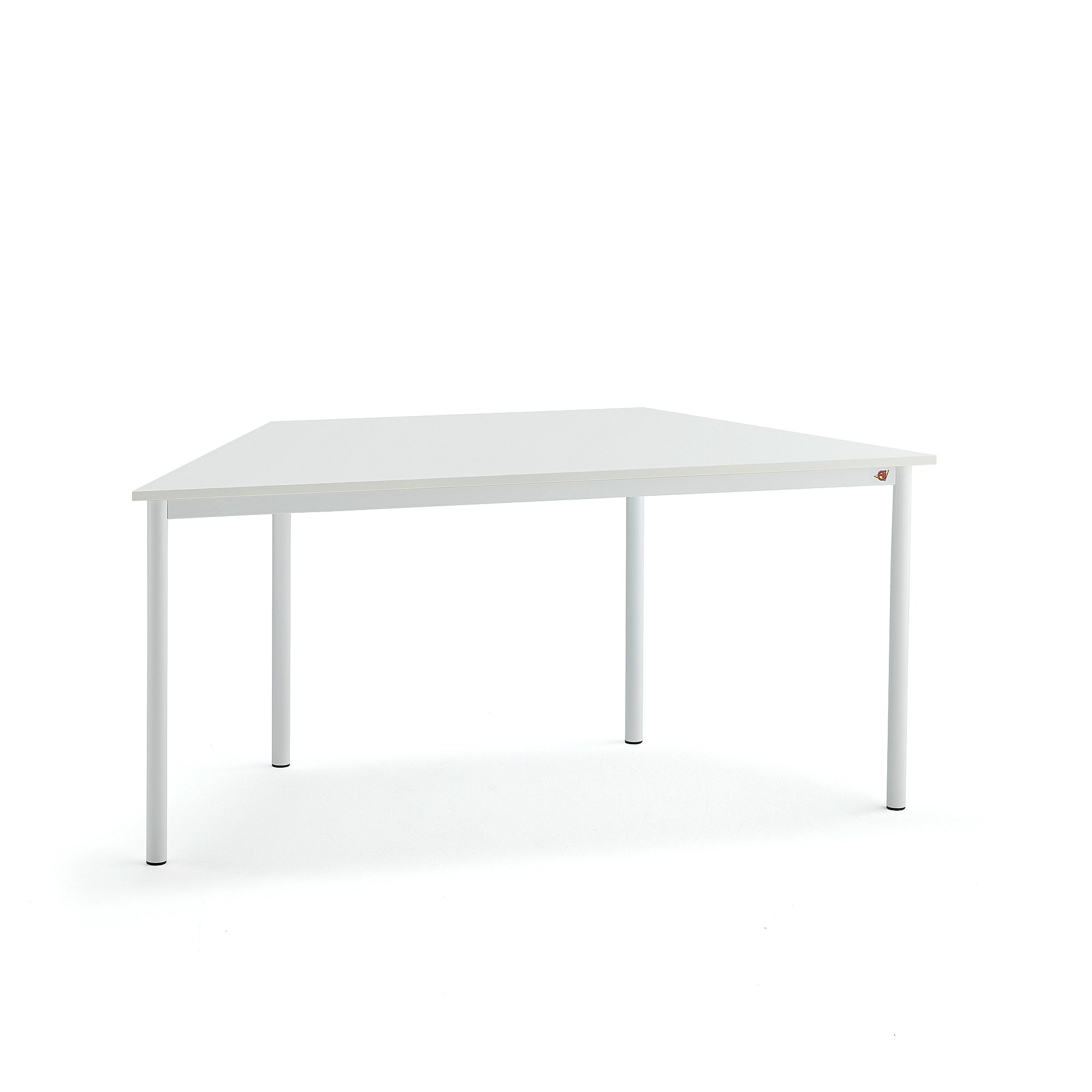 Stůl BORÅS TRAPETS, 1600x800x720 mm, bílé nohy, HPL deska, bílá
