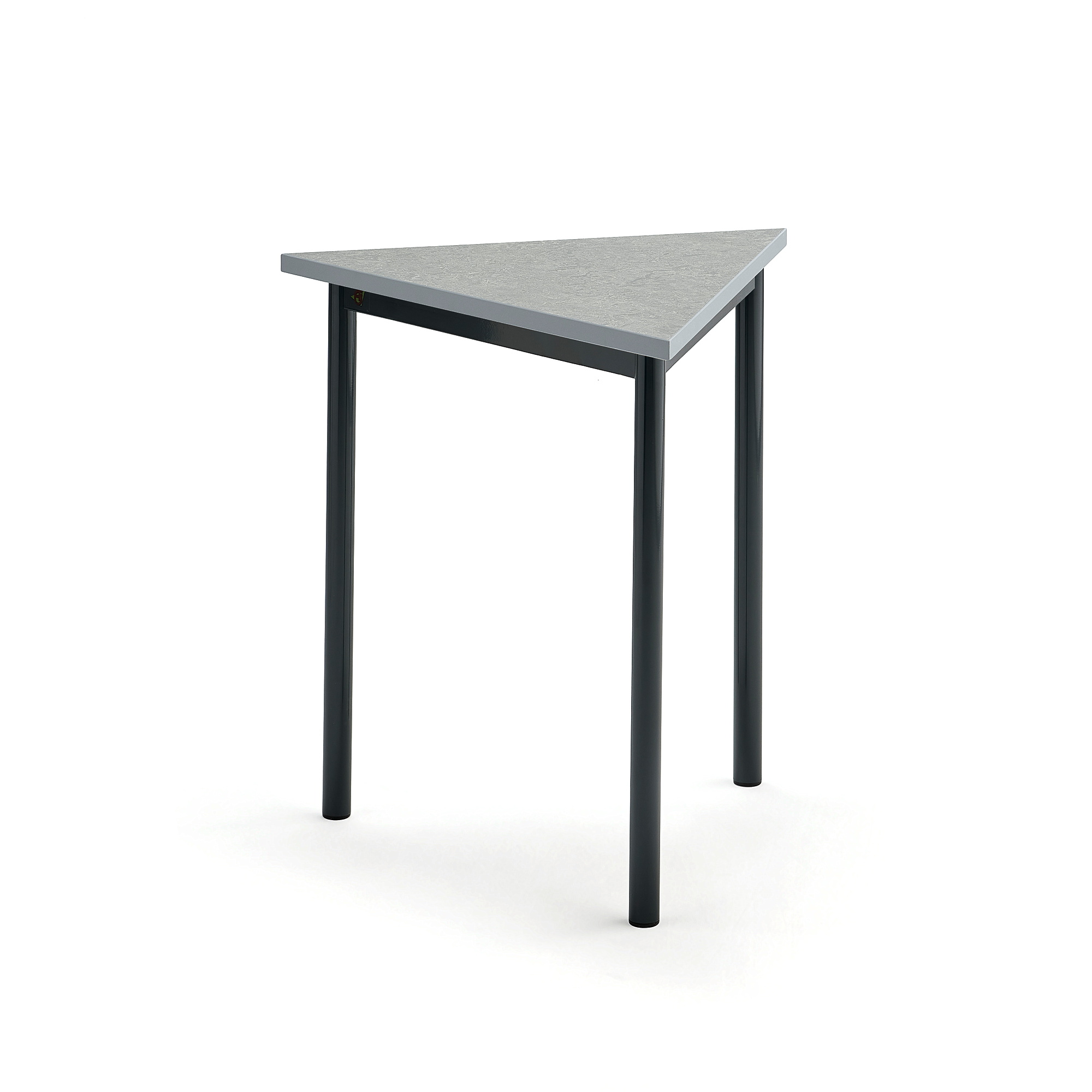 Stůl SONITUS TRIANGEL, 700x700x720 mm, antracitově šedé nohy, deska s linoleem, šedá
