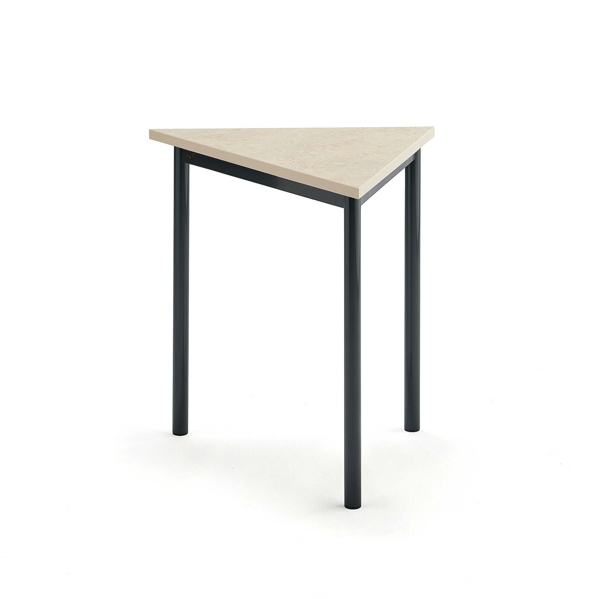 Levně Stůl SONITUS TRIANGEL, 800x700x720 mm, antracitově šedé nohy, deska s linoleem, béžová