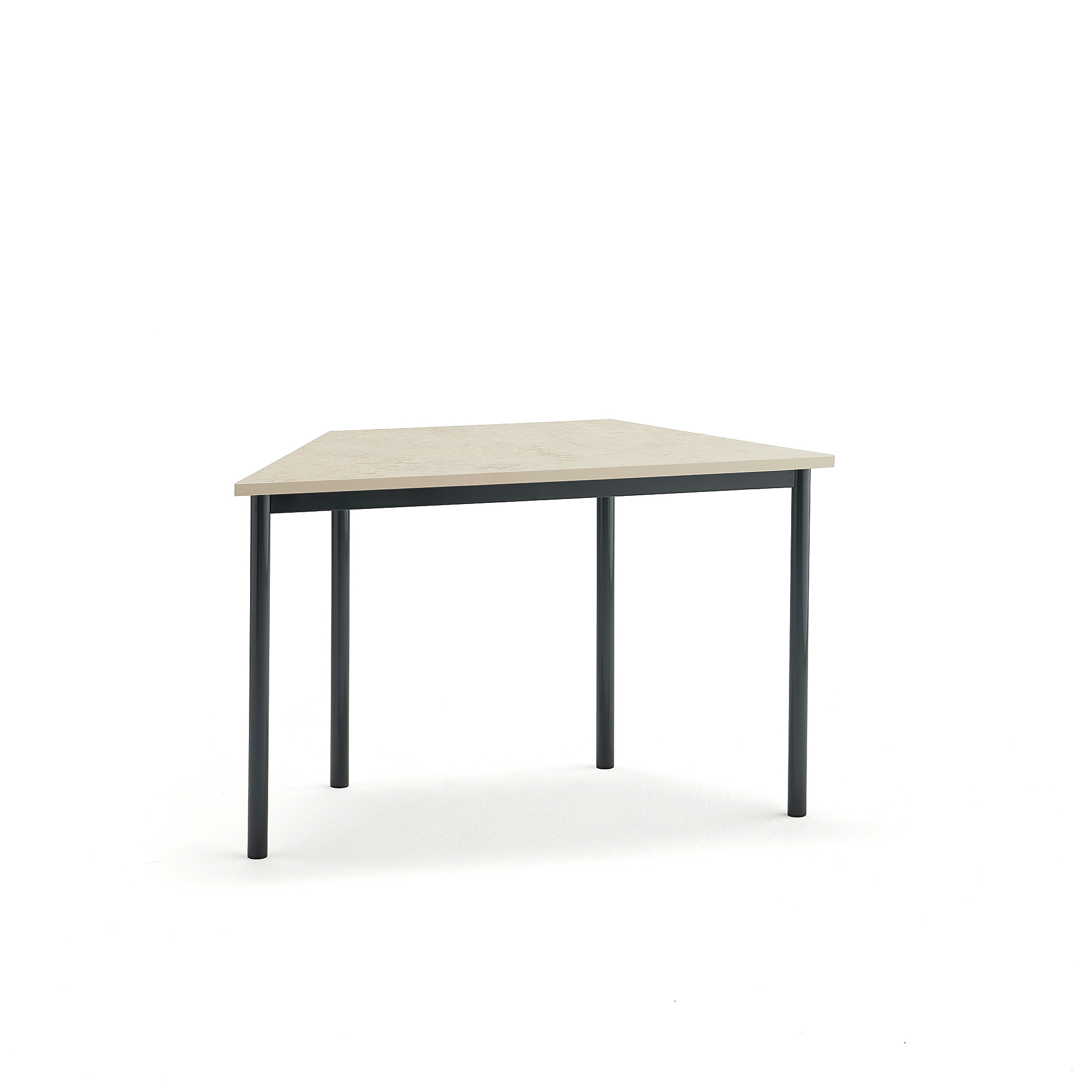 Stůl SONITUS TRAPETS, 1200x600x720 mm, antracitově šedé nohy, deska s linoleem, béžová