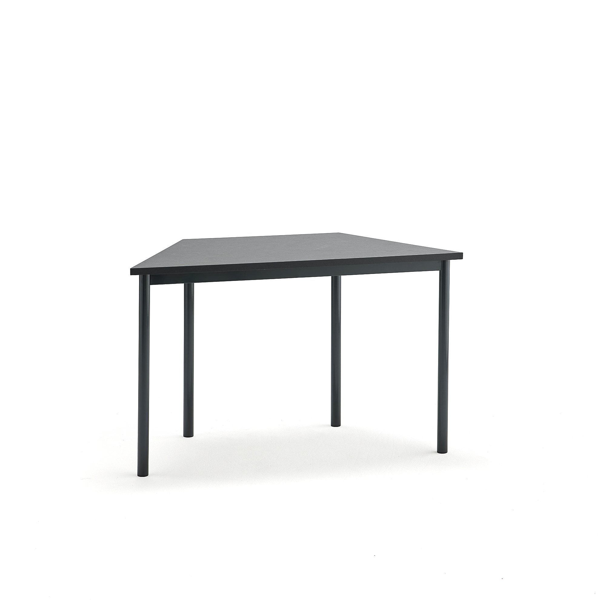 Stůl SONITUS TRAPETS, 1200x600x720 mm, antracitově šedé nohy, deska s linoleem, tmavě šedá