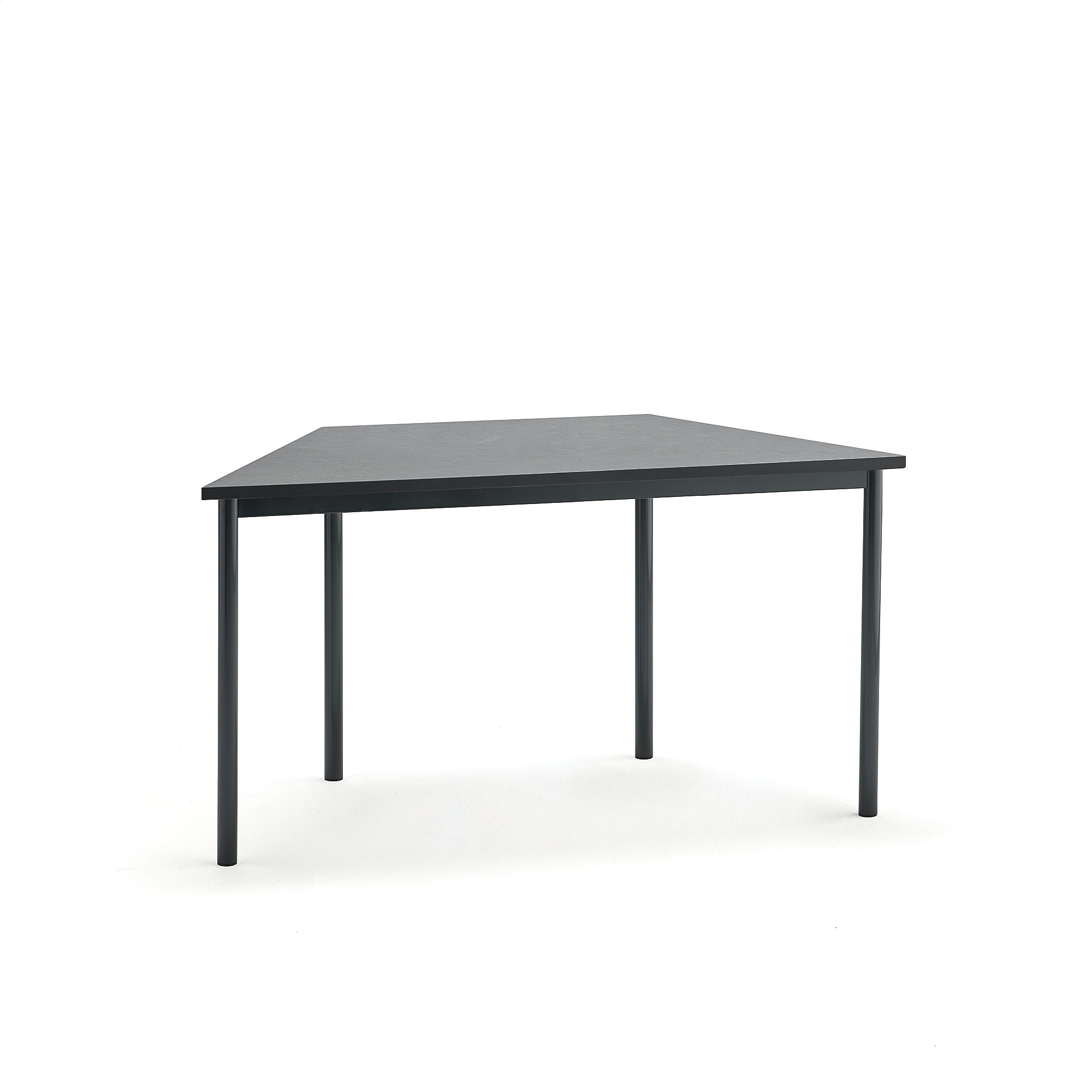 Stůl SONITUS TRAPETS, 1400x700x720 mm, antracitově šedé nohy, deska s linoleem, tmavě šedá